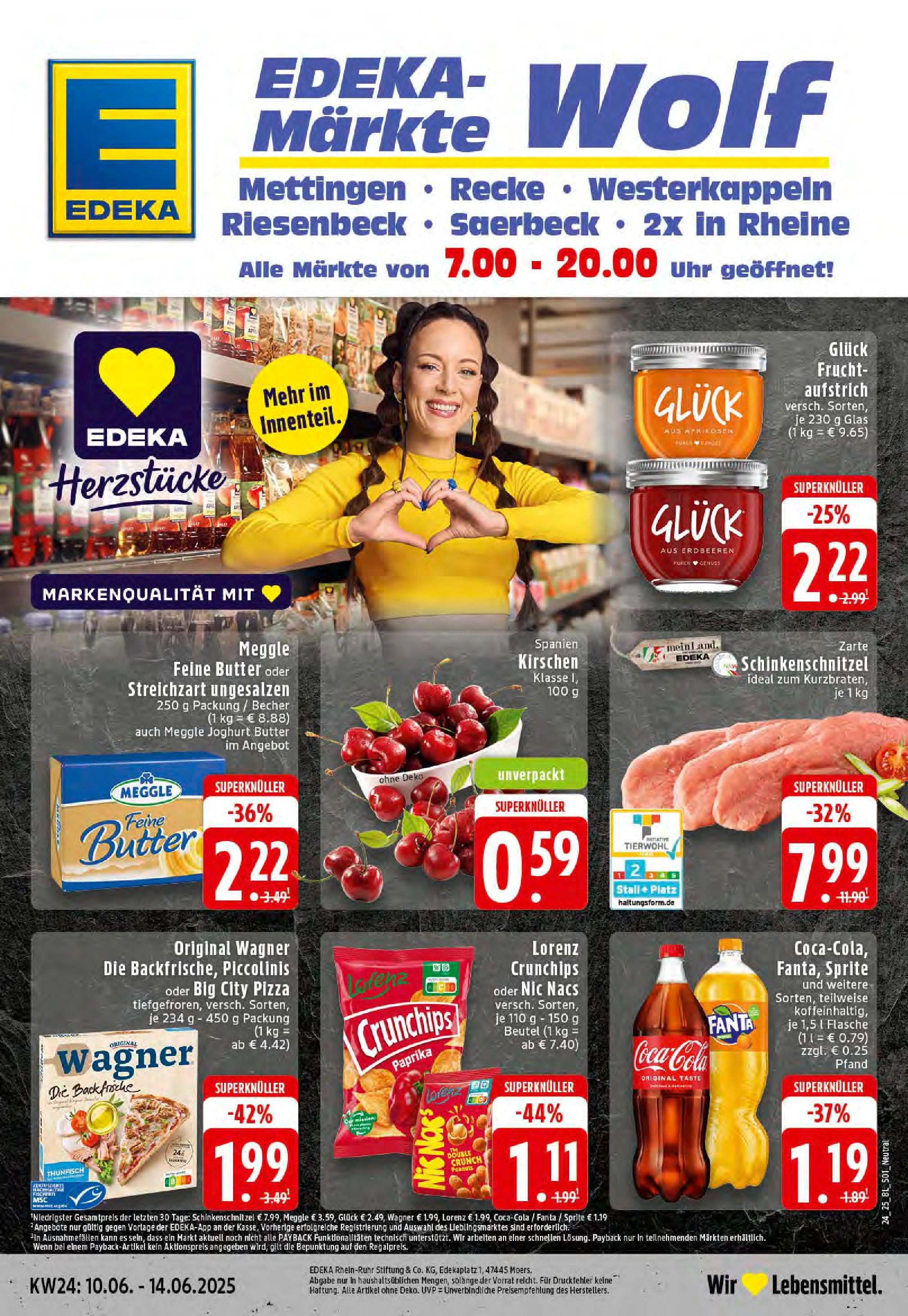 Edeka prospekt Hörstel-Riesenbeck	 (ab 08.06.2025) » Angebote Online | Seite: 1 | Produkte: Butter, Lorenz crunchips, Piccolinis, Pizza