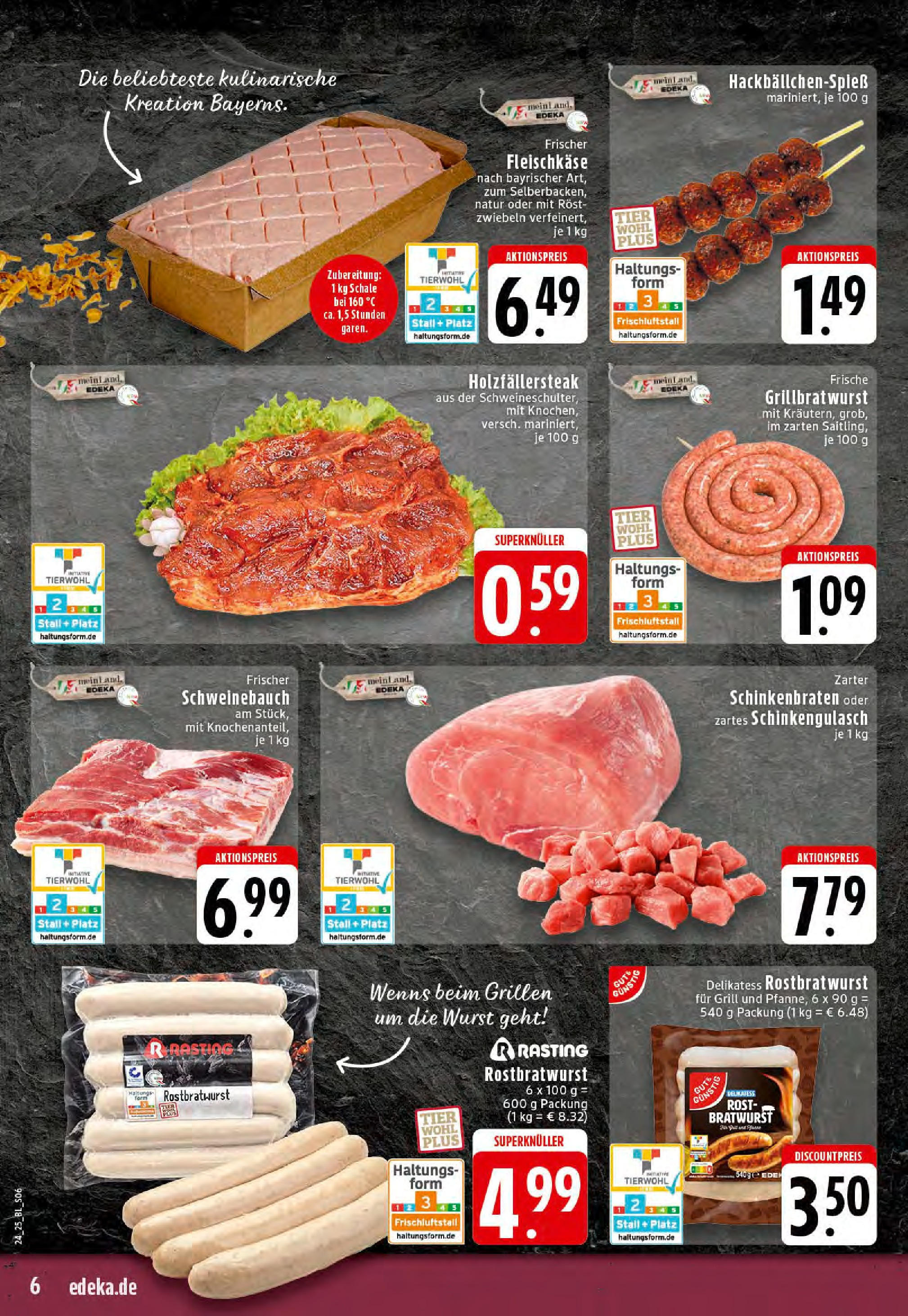 Edeka prospekt Hörstel-Riesenbeck	 (ab 08.06.2025) » Angebote Online | Seite: 6 | Produkte: Schweinebauch, Bratwurst, Zwiebeln, Wurst