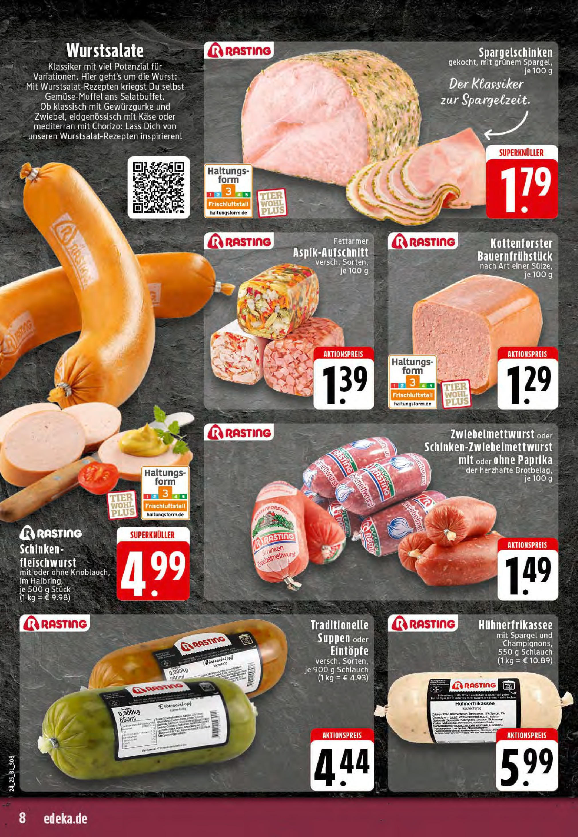 Edeka prospekt Hörstel-Riesenbeck	 (ab 08.06.2025) » Angebote Online | Seite: 8 | Produkte: Käse, Spargel, Paprika, Schinken
