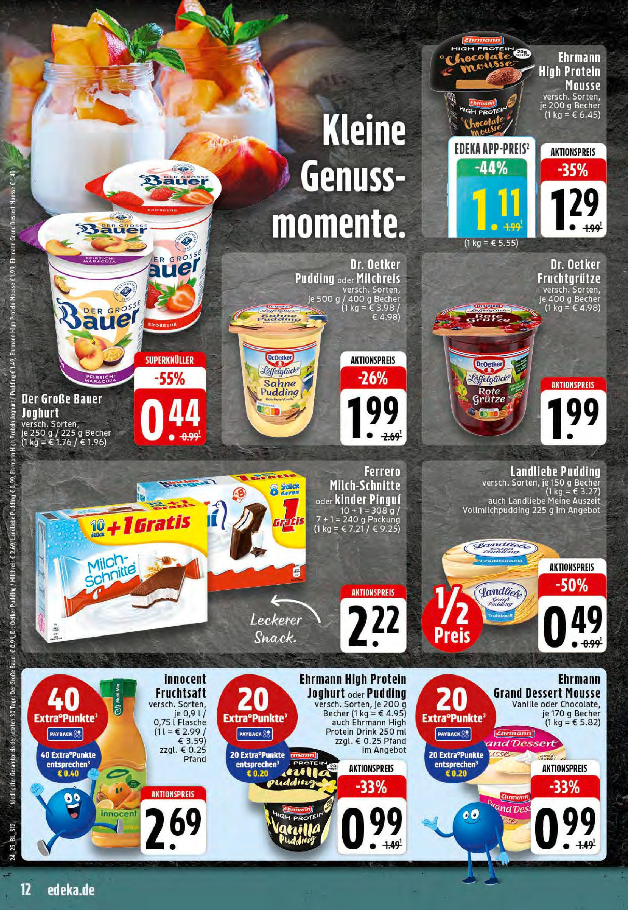 Edeka prospekt Hörstel-Riesenbeck	 (ab 08.06.2025) » Angebote Online | Seite: 12 | Produkte: Milch, Pudding, Fruchtsaft, Sahne