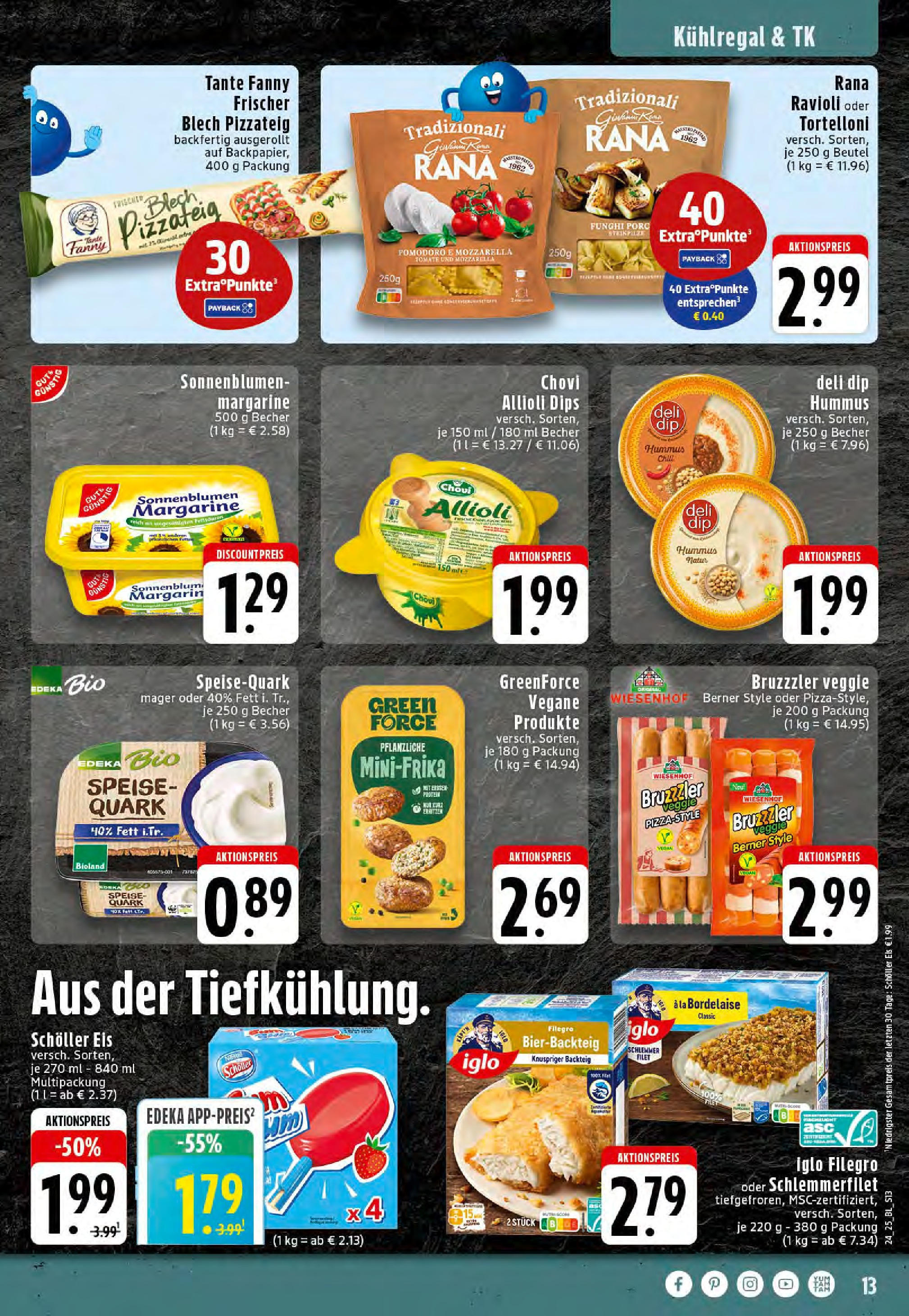 Edeka prospekt Hörstel-Riesenbeck	 (ab 08.06.2025) » Angebote Online | Seite: 13 | Produkte: Margarine, Quark, Pasta, Eis