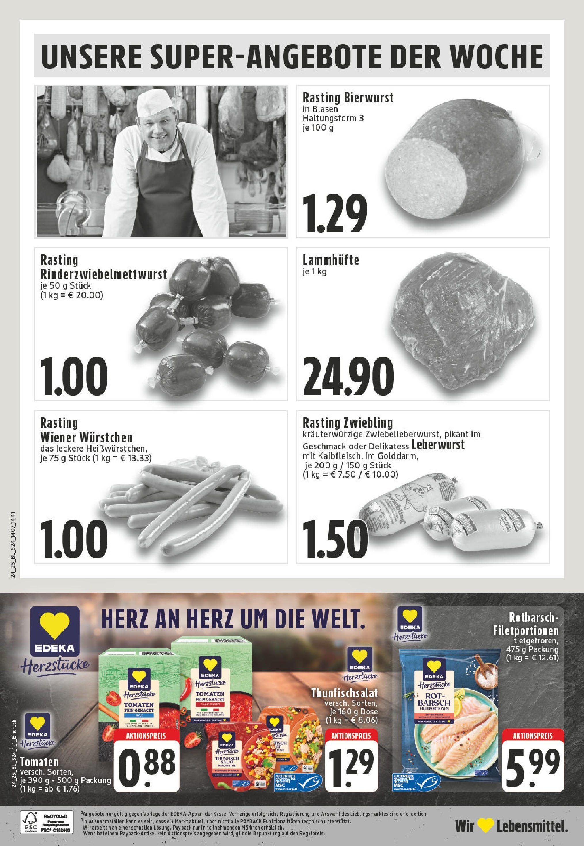 Edeka prospekt Greven	 (ab 08.06.2025) » Angebote Online | Seite: 24 | Produkte: Thunfisch, Tomaten, Fisch, Salat