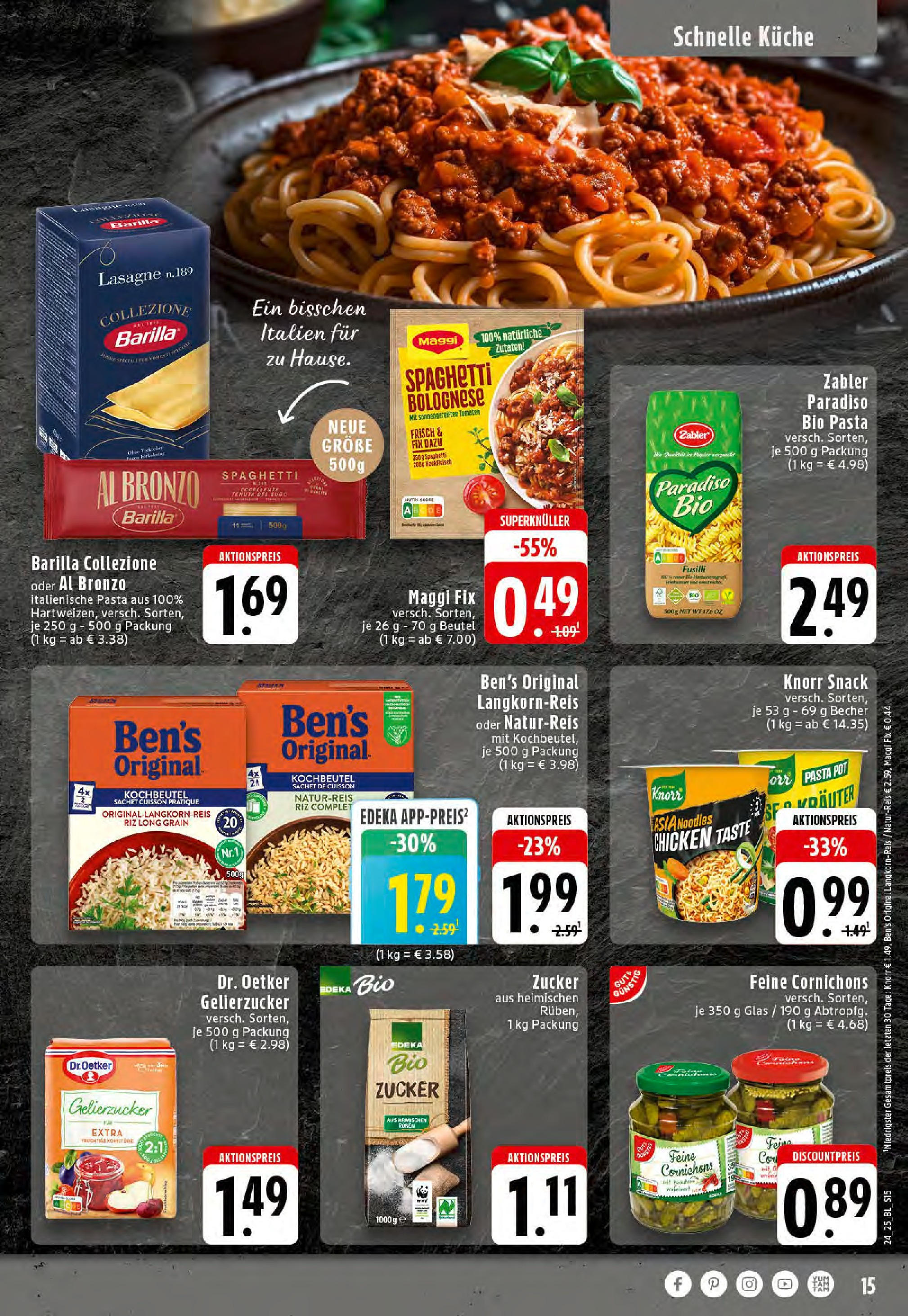 Edeka prospekt Hörstel-Riesenbeck	 (ab 08.06.2025) » Angebote Online | Seite: 15 | Produkte: Küche, Knorr, Zucker, Maggi fix