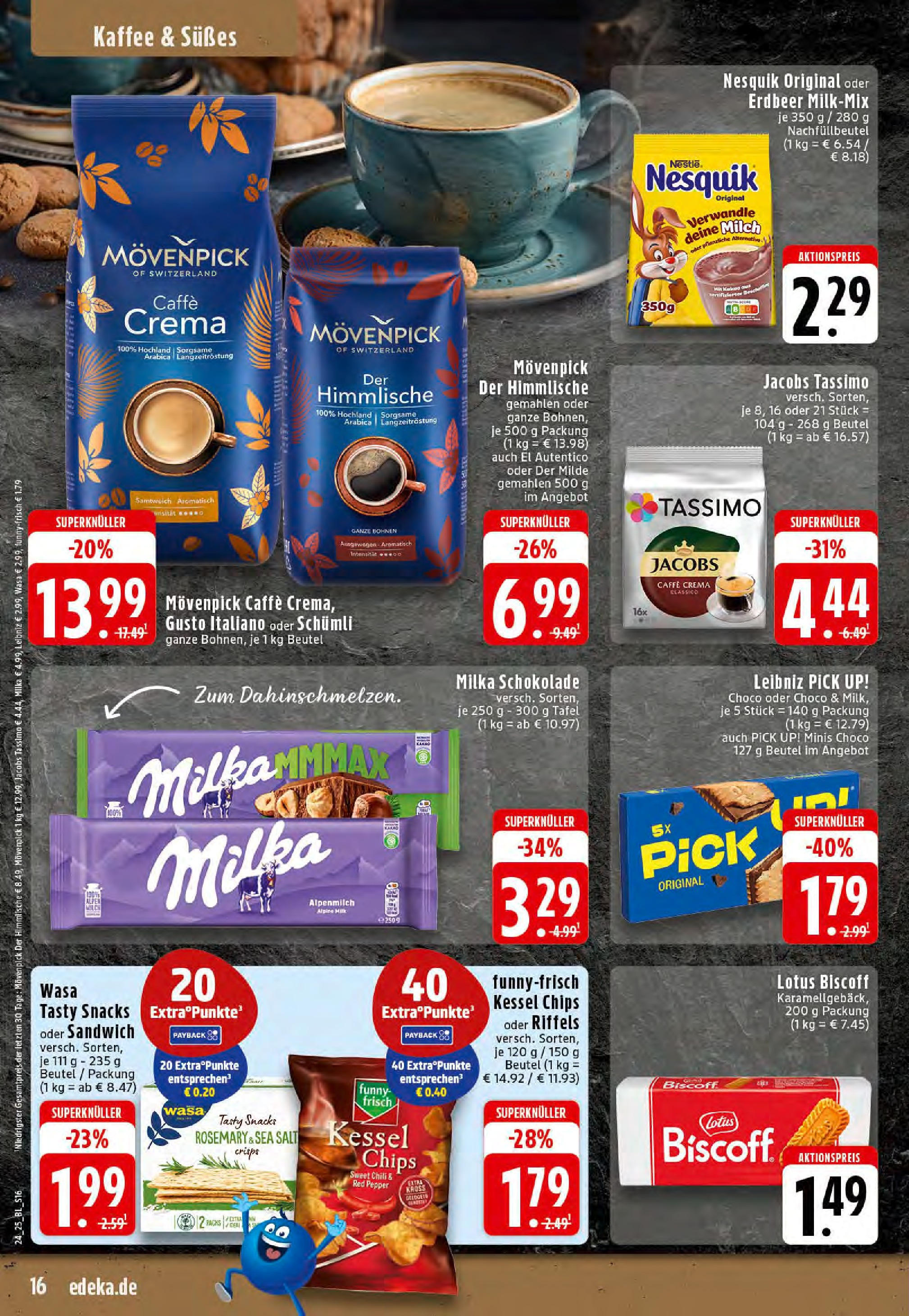 Edeka prospekt Hörstel-Riesenbeck	 (ab 08.06.2025) » Angebote Online | Seite: 16 | Produkte: Milch, Schokolade, Chips, Tassimo
