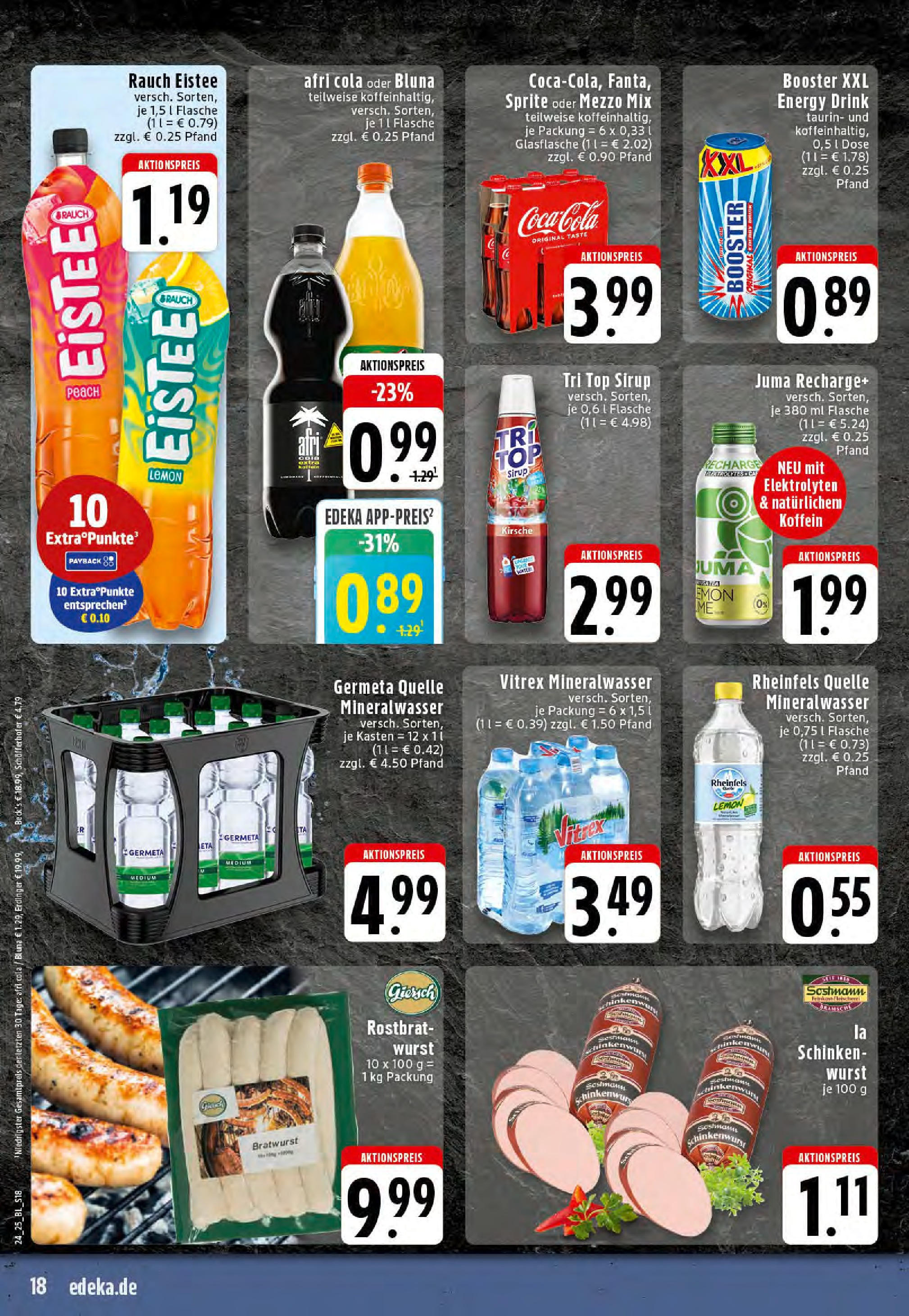 Edeka prospekt Hörstel-Riesenbeck	 (ab 08.06.2025) » Angebote Online | Seite: 18 | Produkte: Top, Cola, Sirup, Wurst