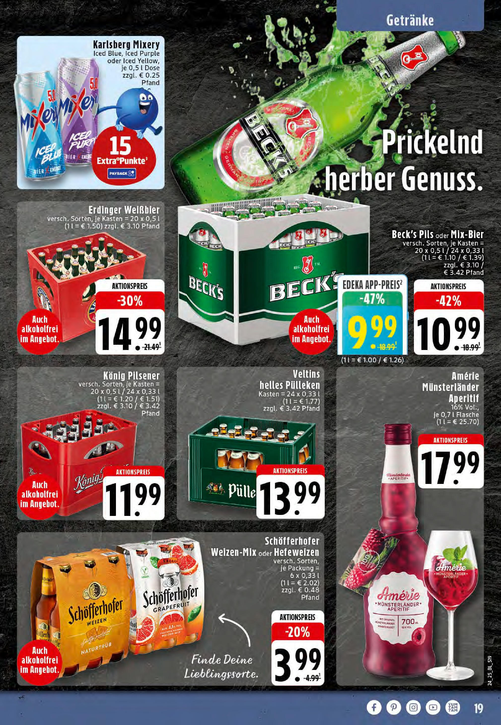 Edeka prospekt Hörstel-Riesenbeck	 (ab 08.06.2025) » Angebote Online | Seite: 19 | Produkte: Helles pulleken, Erdinger, Grapefruit, Veltins