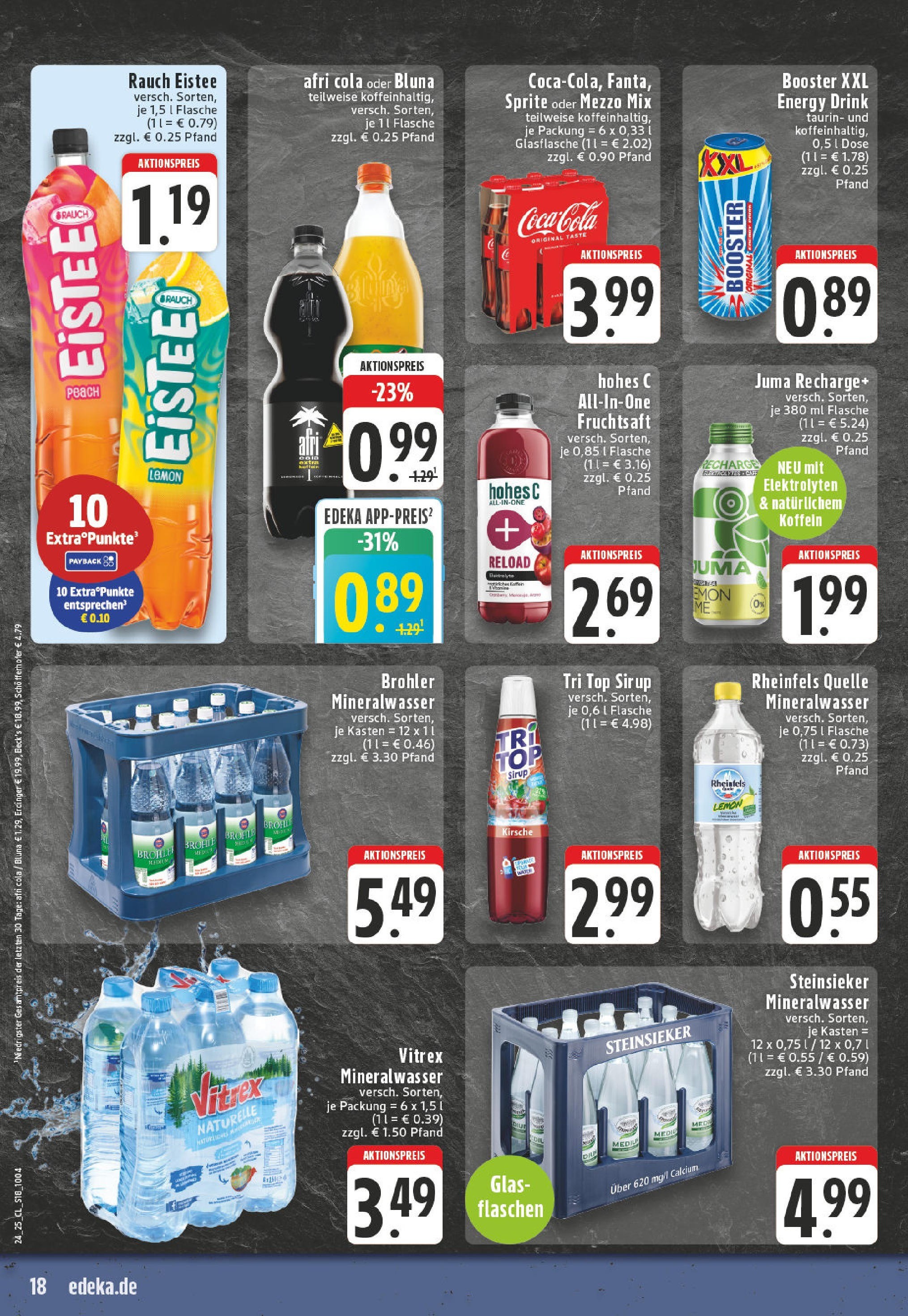 Edeka prospekt Versmold	 (ab 08.06.2025) » Angebote Online | Seite: 18 | Produkte: Top, Erdinger, Cola, Oder mezzo mix