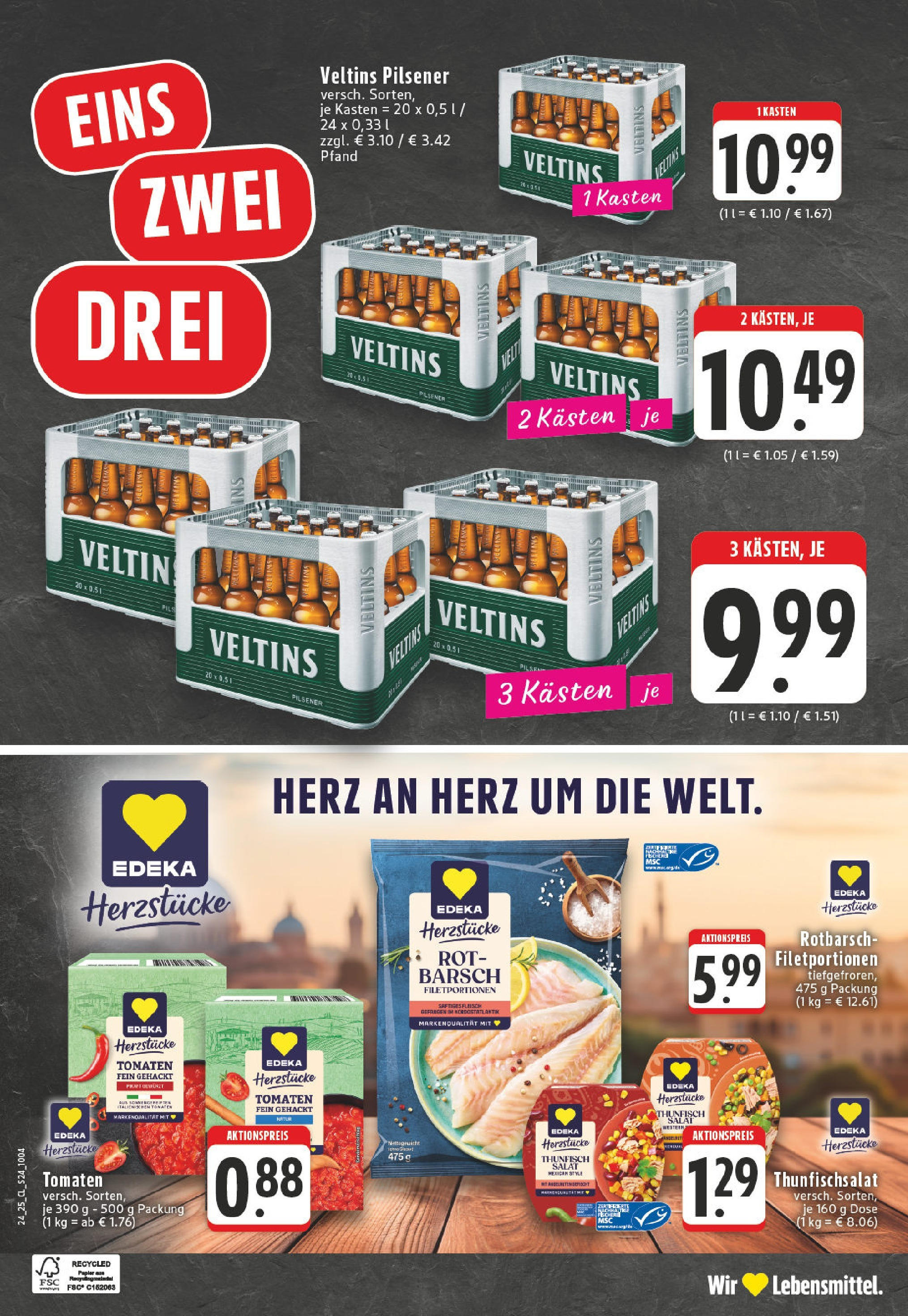 Edeka prospekt Versmold	 (ab 08.06.2025) » Angebote Online | Seite: 24 | Produkte: Thunfisch, Tomaten, Salat, Veltins