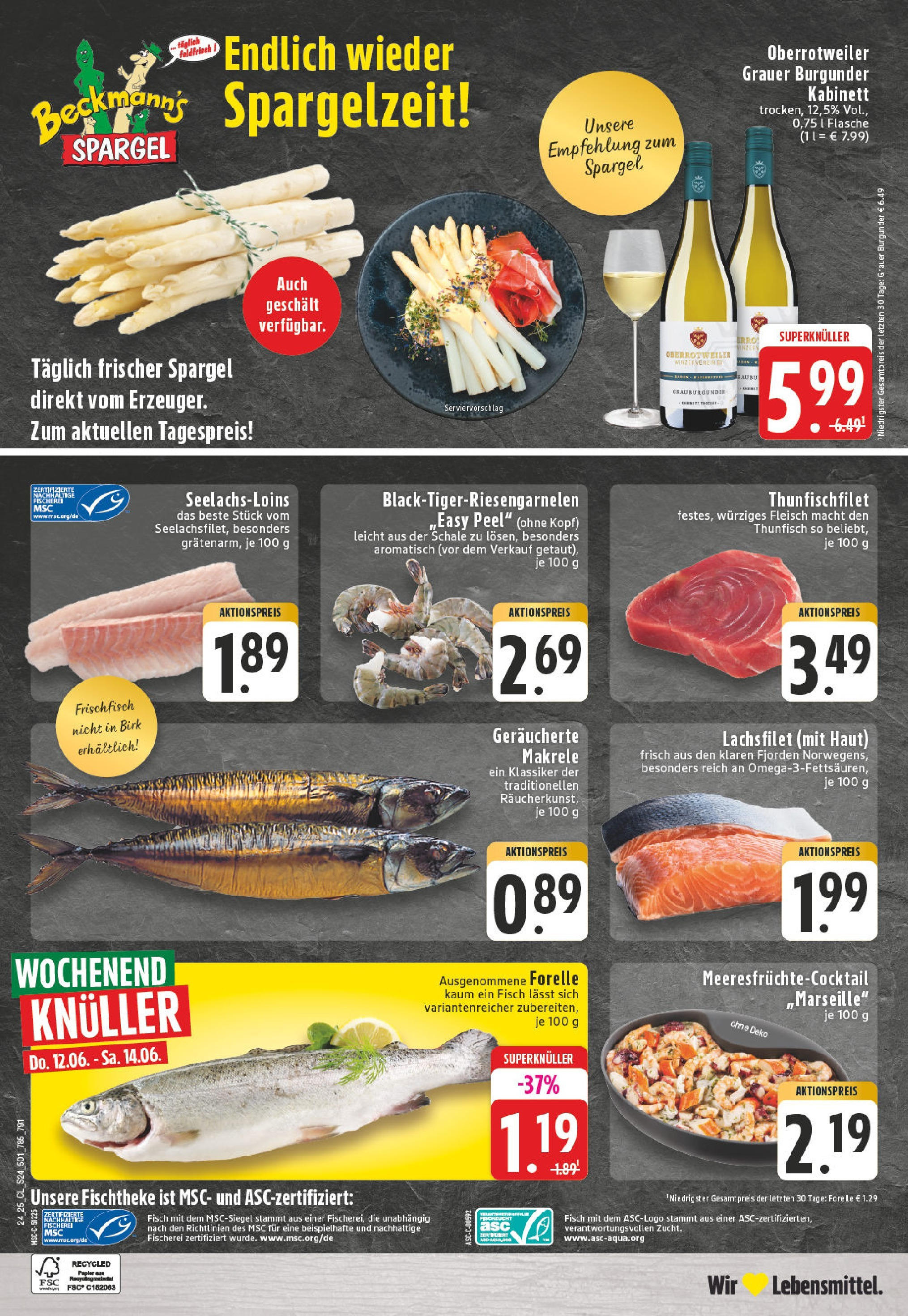 Edeka prospekt Lohmar	 (ab 08.06.2025) » Angebote Online | Seite: 24 | Produkte: Thunfisch, Spargel, Fisch, Fleisch