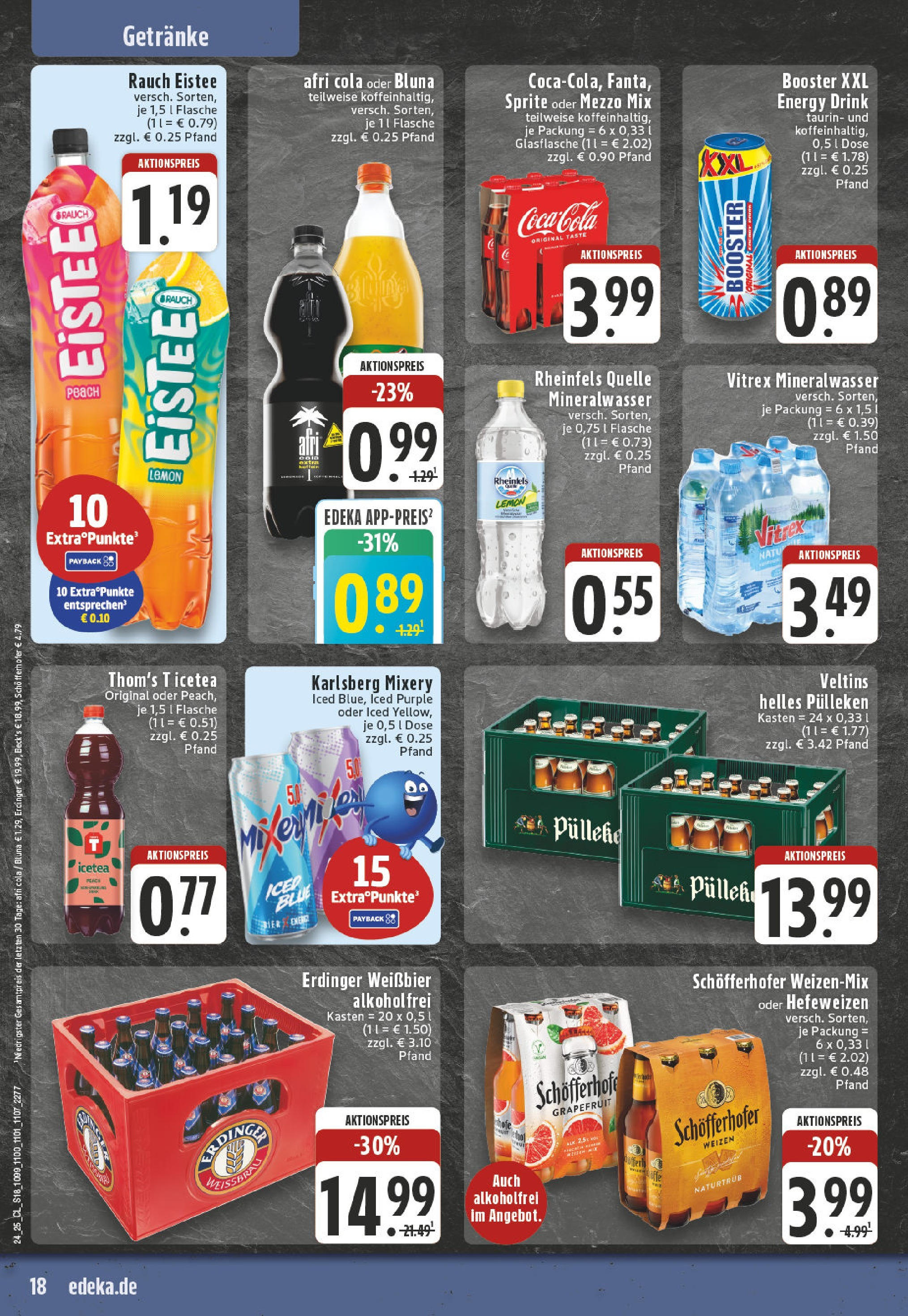 Edeka prospekt Soest	 (ab 08.06.2025) » Angebote Online | Seite: 18 | Produkte: Helles pulleken, Coca cola, Mineralwasser, Mixery