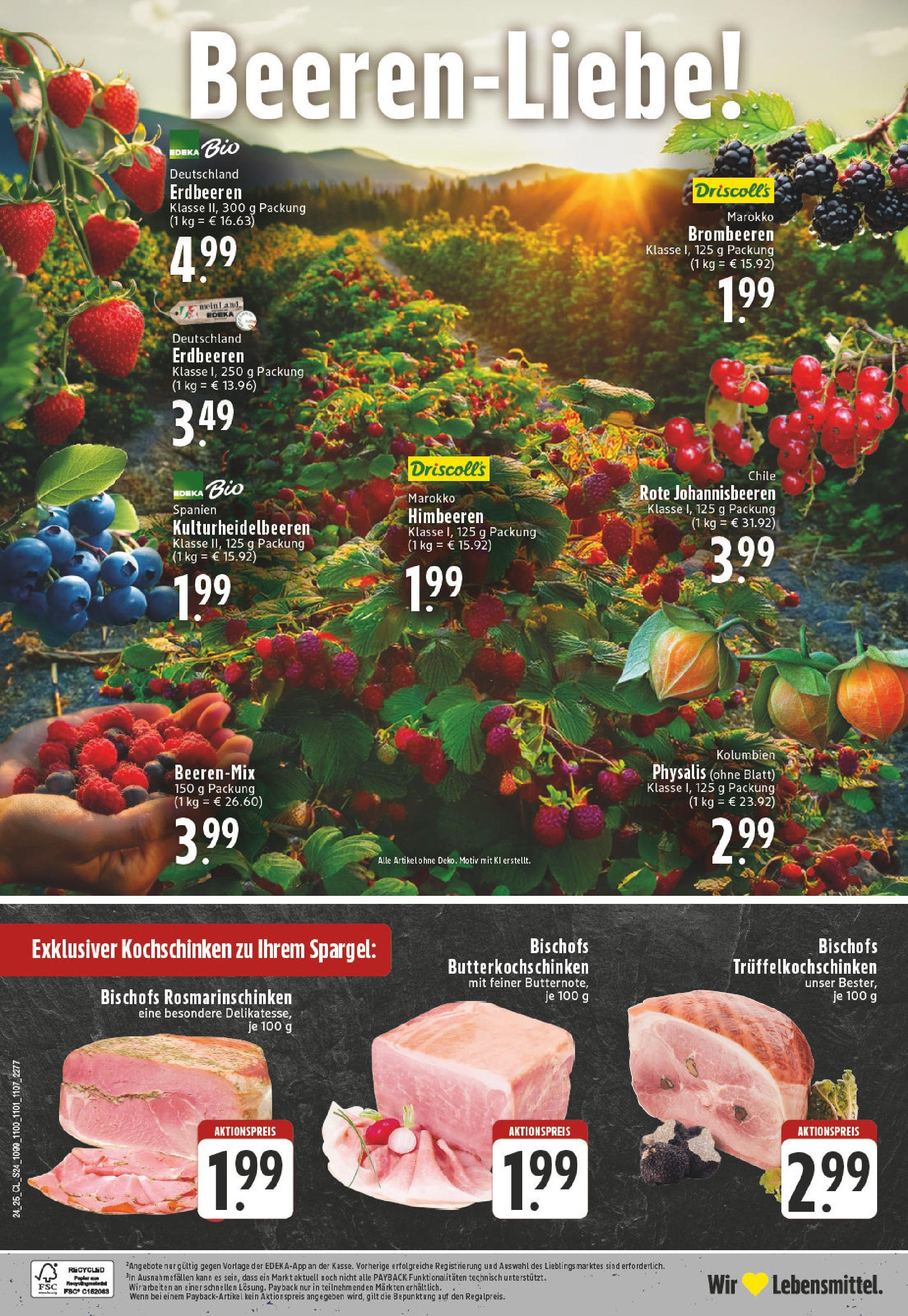 Edeka prospekt Soest	 (ab 08.06.2025) » Angebote Online | Seite: 24 | Produkte: Himbeeren, Butter, Spargel, Erdbeeren