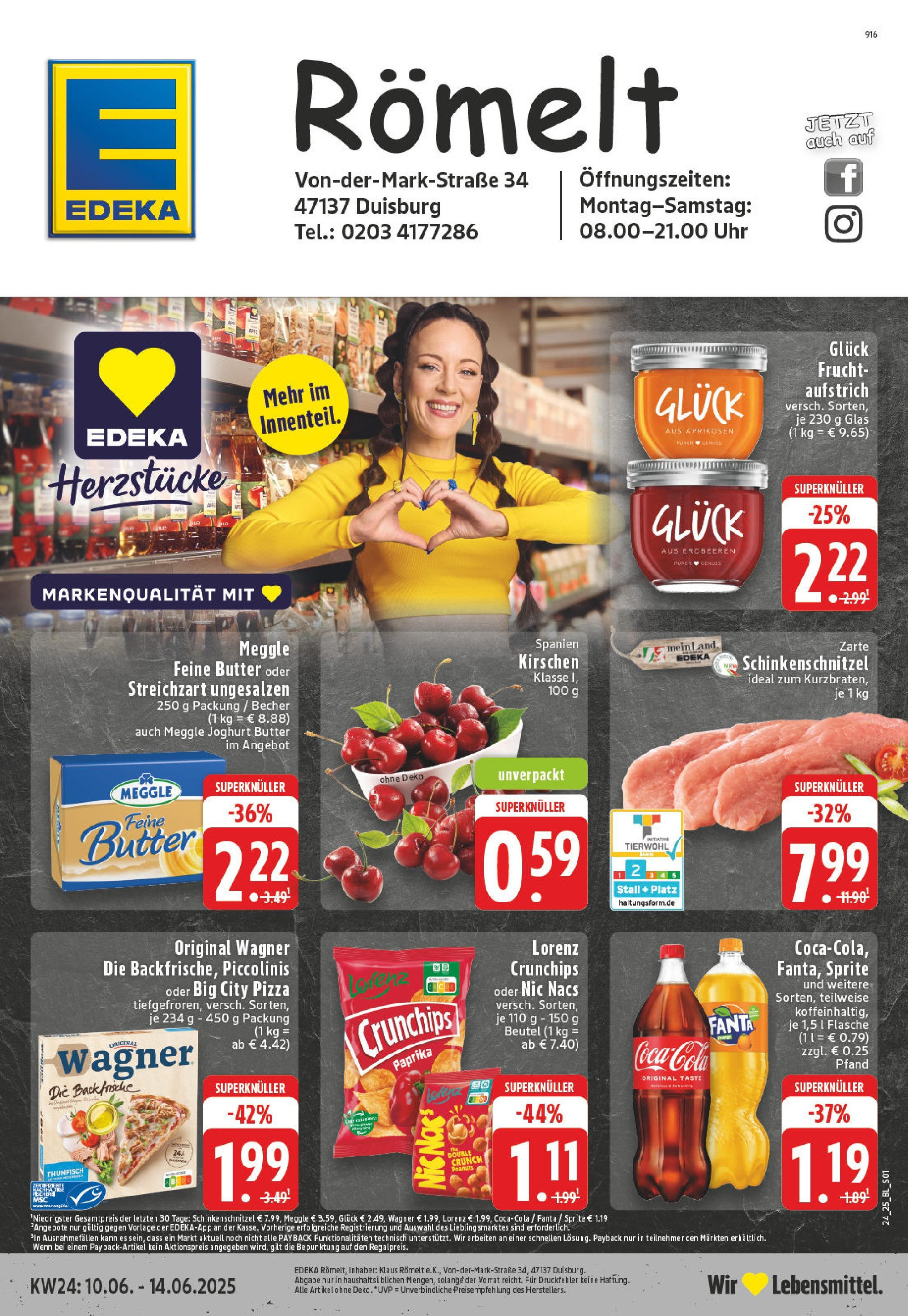 Edeka prospekt Duisburg-Meiderich	 (ab 08.06.2025) » Angebote Online | Seite: 1 | Produkte: Sprite, Cola, Butter, Pizza
