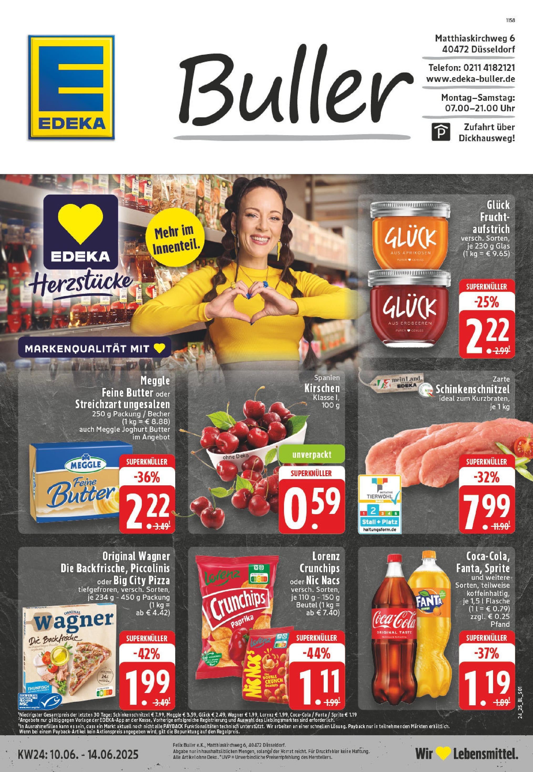 Edeka prospekt Düsseldorf	 (ab 08.06.2025) » Angebote Online | Seite: 1 | Produkte: Coca cola, Cola, Joghurt, Uhr