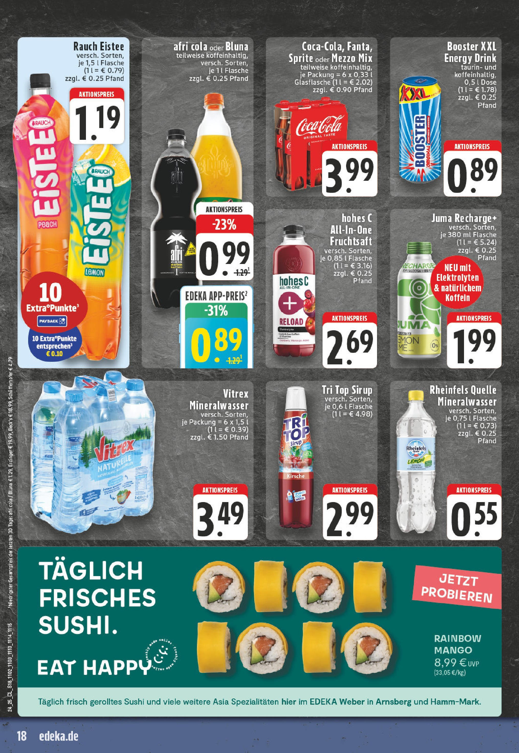 Edeka prospekt Hamm	 (ab 08.06.2025) » Angebote Online | Seite: 18 | Produkte: Erdinger, Mango, Hohes c, Oder mezzo mix