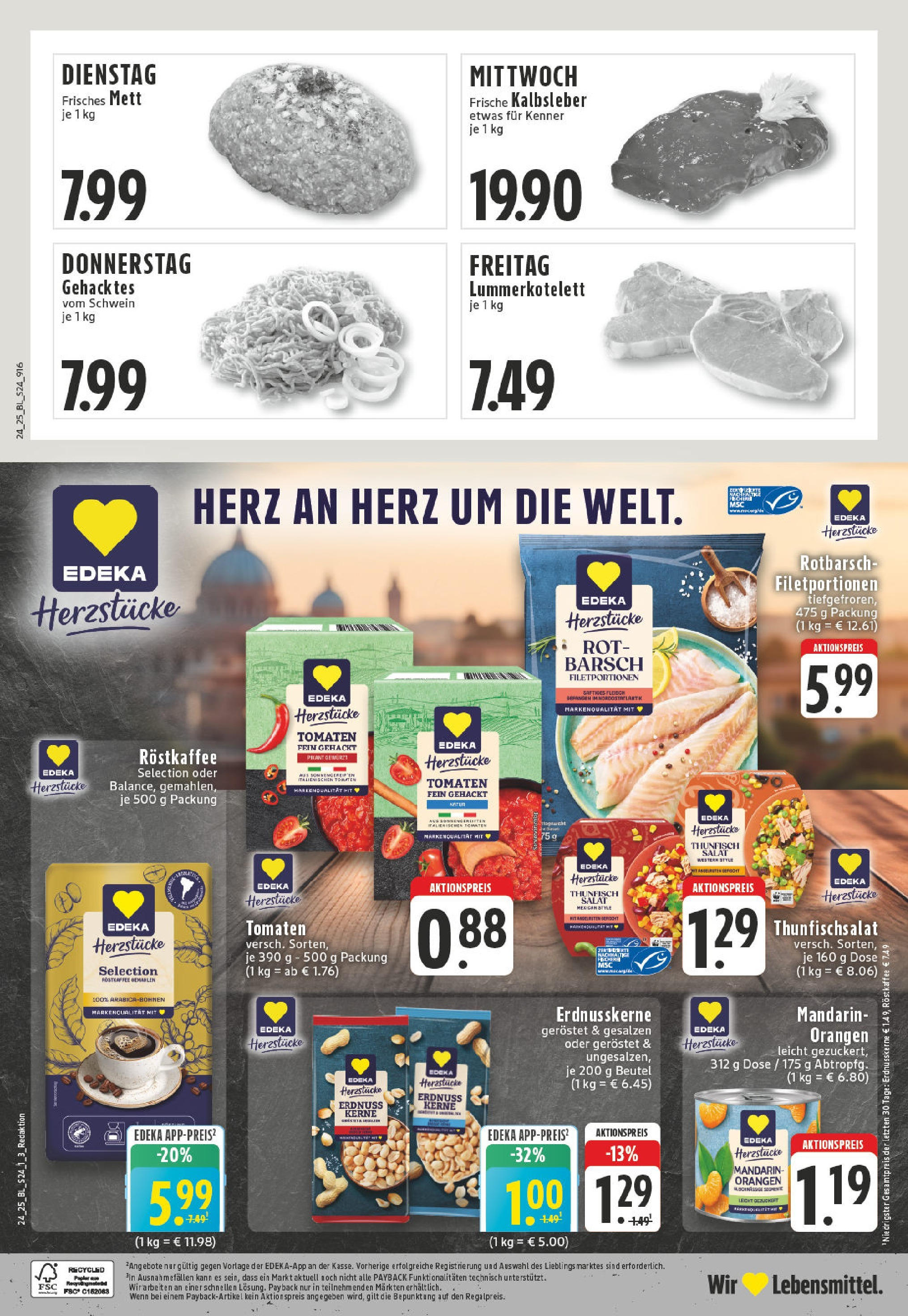 Edeka prospekt Duisburg-Meiderich	 (ab 08.06.2025) » Angebote Online | Seite: 24 | Produkte: Thunfisch, Orangen, Tomaten, Salat