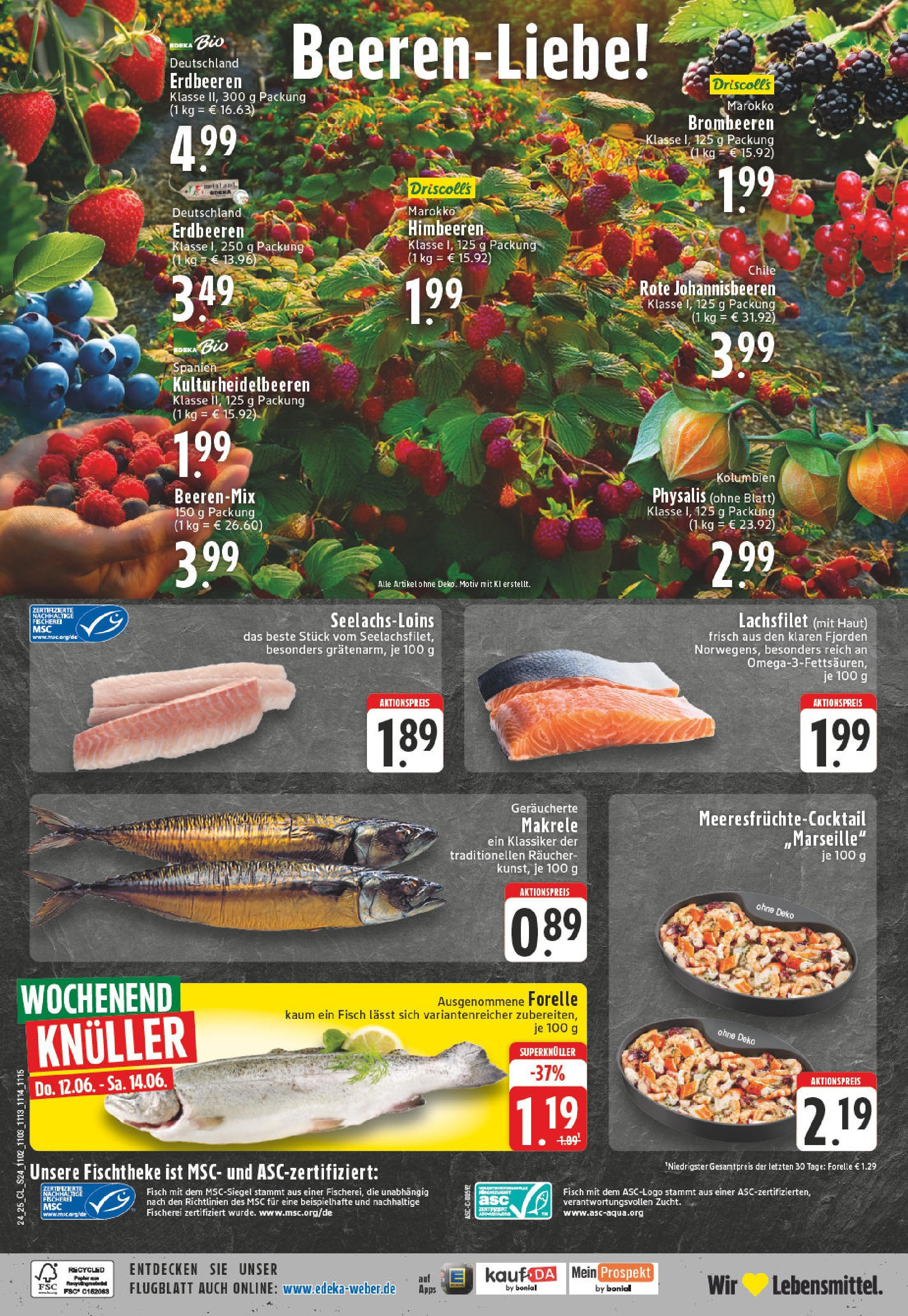 Edeka prospekt Hamm	 (ab 08.06.2025) » Angebote Online | Seite: 24 | Produkte: Himbeeren, Fisch, Erdbeeren