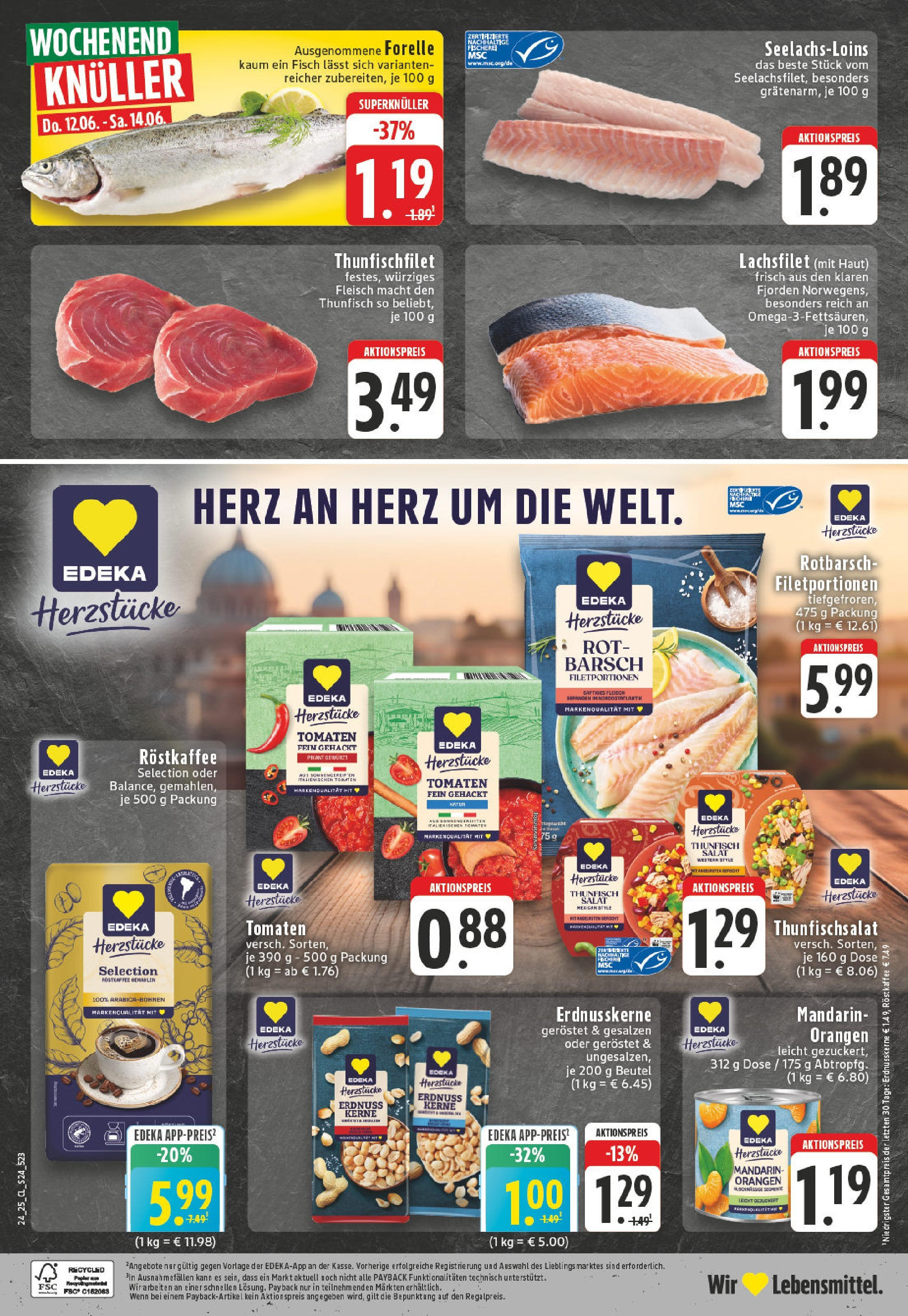 Edeka prospekt Vreden	 (ab 08.06.2025) » Angebote Online | Seite: 24 | Produkte: Thunfisch, Orangen, Fisch, Fleisch