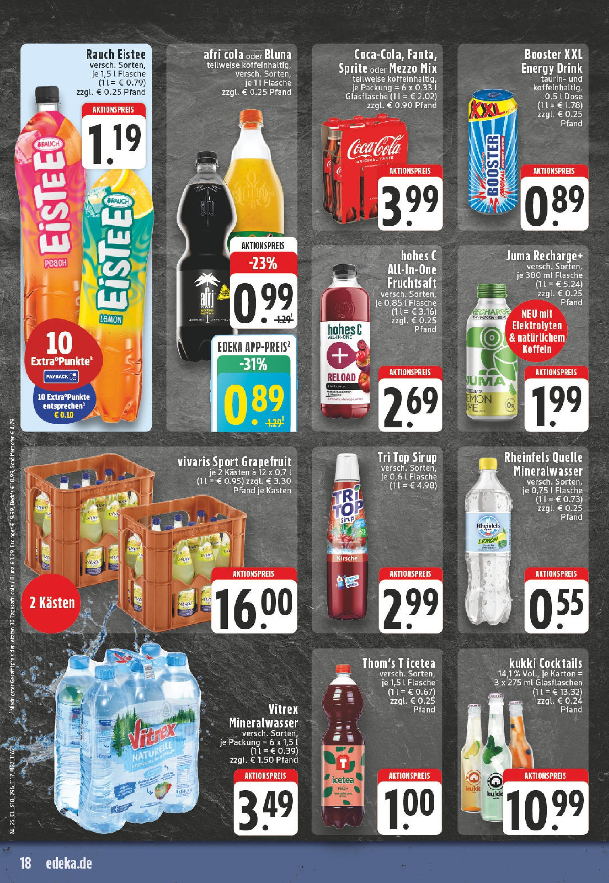 Edeka prospekt Bad Bentheim	 (ab 08.06.2025) » Angebote Online | Seite: 18 | Produkte: Erdinger, Energy, Hohes c, Fruchtsaft