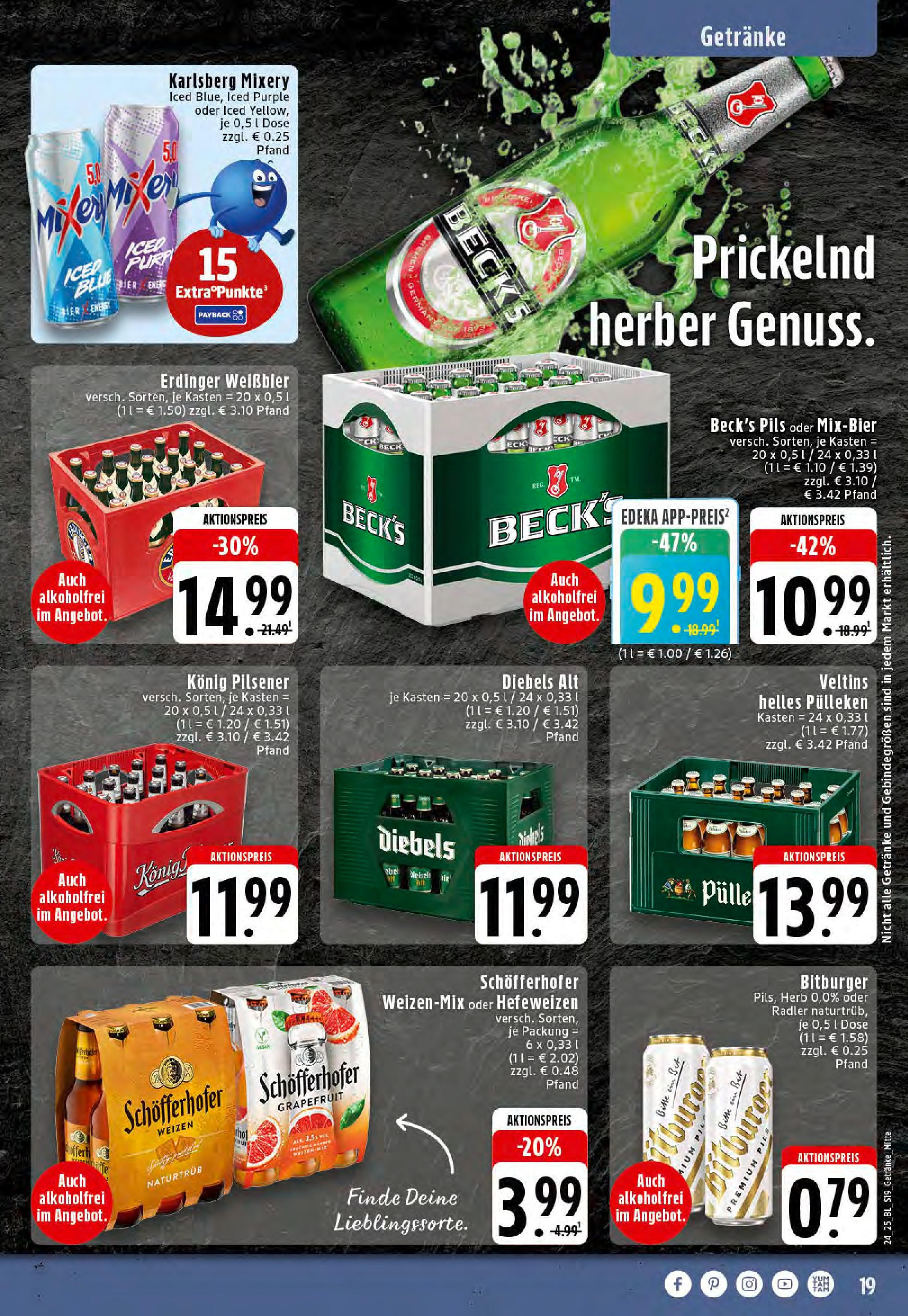 Edeka prospekt Reken-Bahnhof	 (ab 08.06.2025) » Angebote Online | Seite: 19 | Produkte: Konig pilsener, Pils, Grapefruit, Mixery