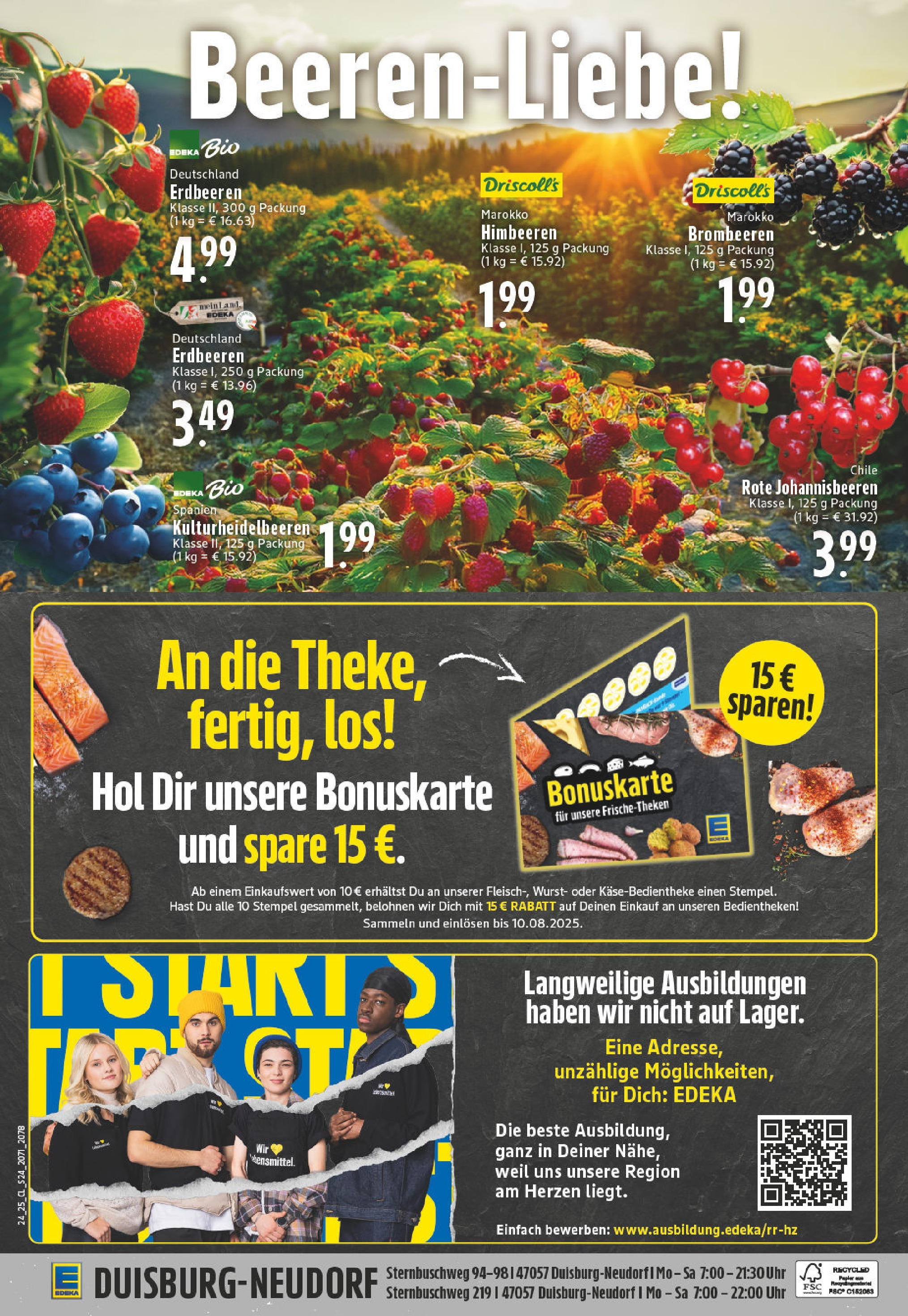 Edeka prospekt Duisburg	 (ab 08.06.2025) » Angebote Online | Seite: 24 | Produkte: Himbeeren, Wurst, Erdbeeren, Uhr