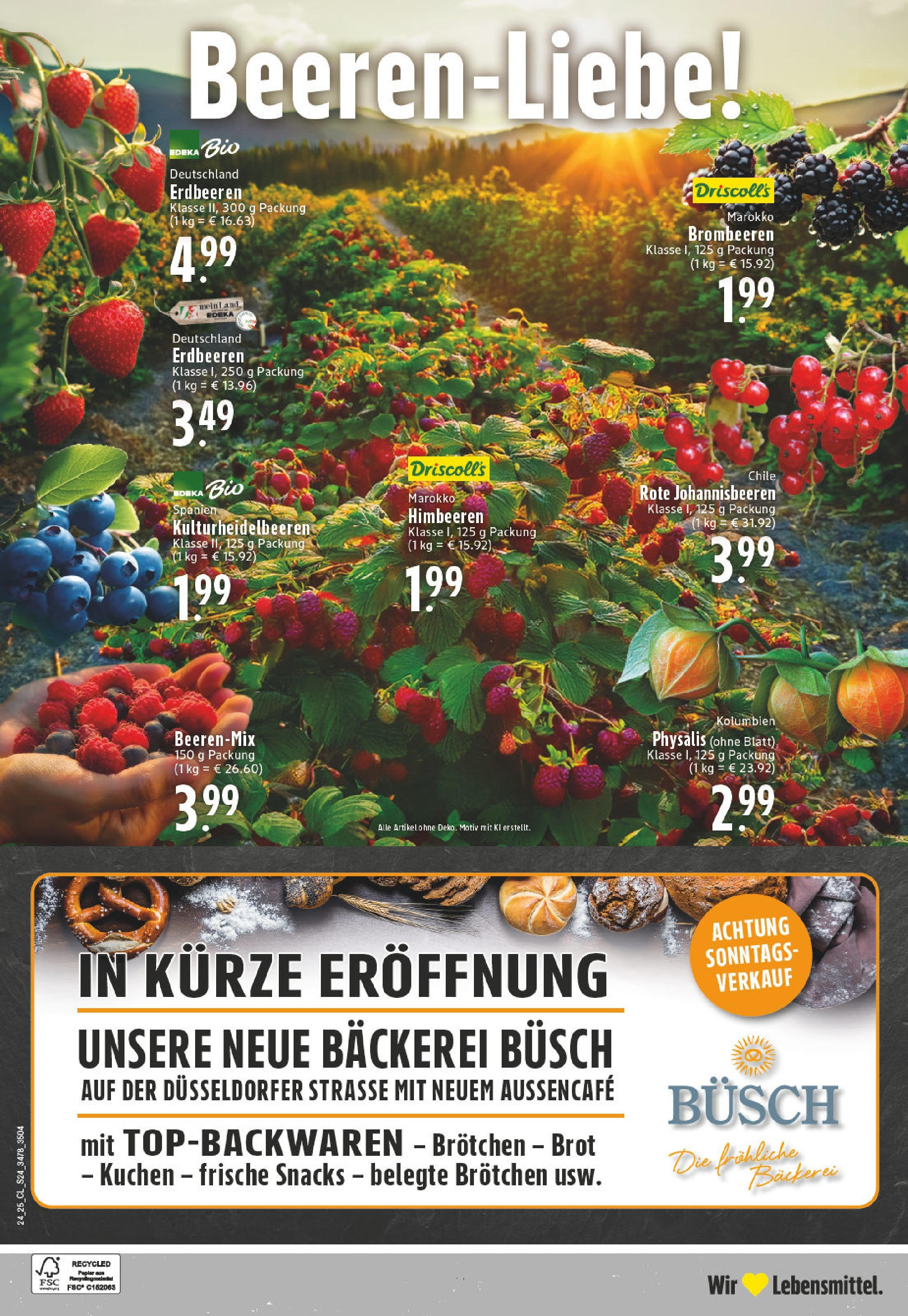 Edeka prospekt Meerbusch-Büderich	 (ab 08.06.2025) » Angebote Online | Seite: 24 | Produkte: Himbeeren, Bäckerei, Brot, Kuchen