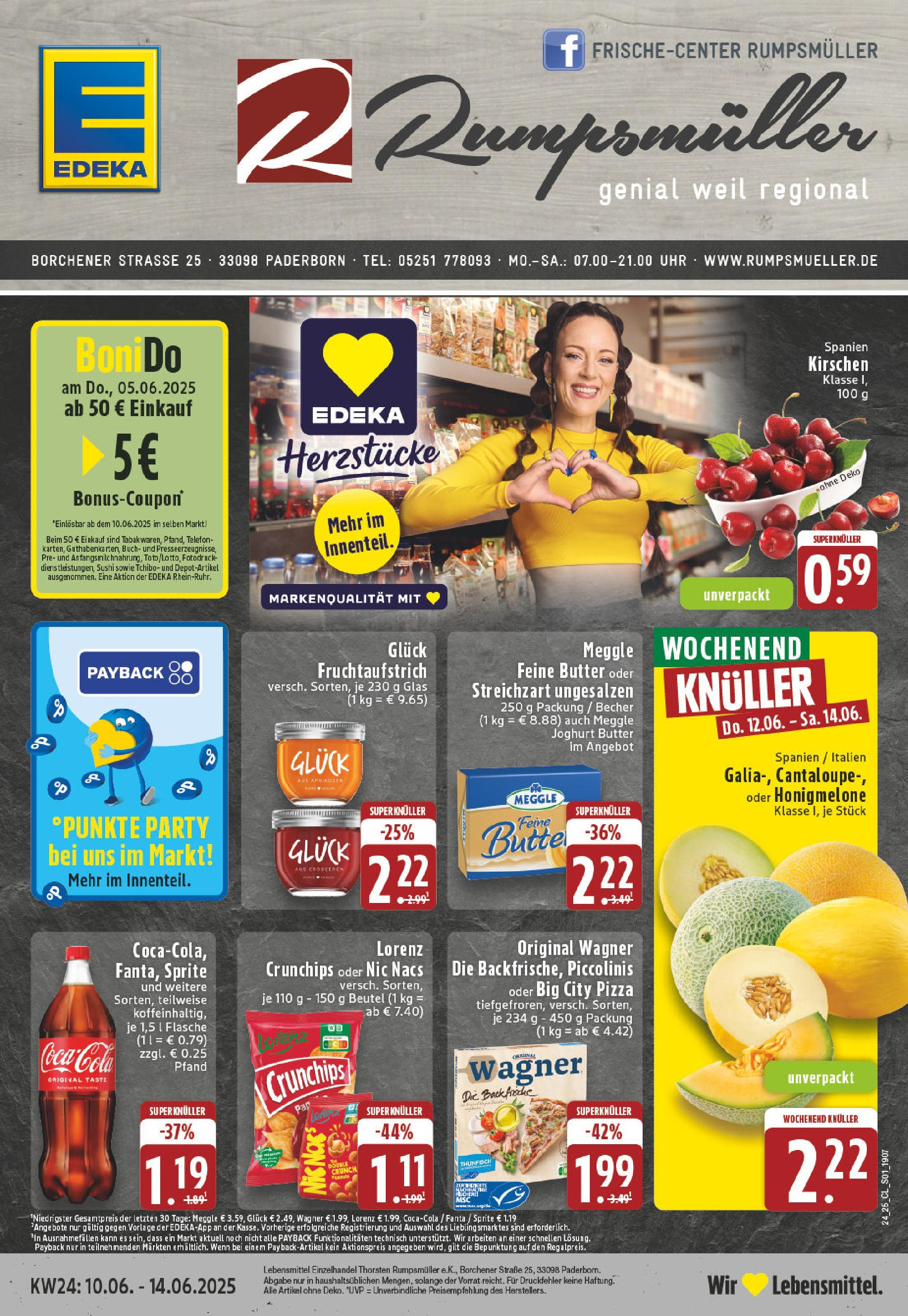 EDEKA Prospekt ab 08.06.2025 - Prospekt Paderborn Online Vorschau von dem Prospekt des Geschäftes Edeka, gültig ab dem 08.06.2025