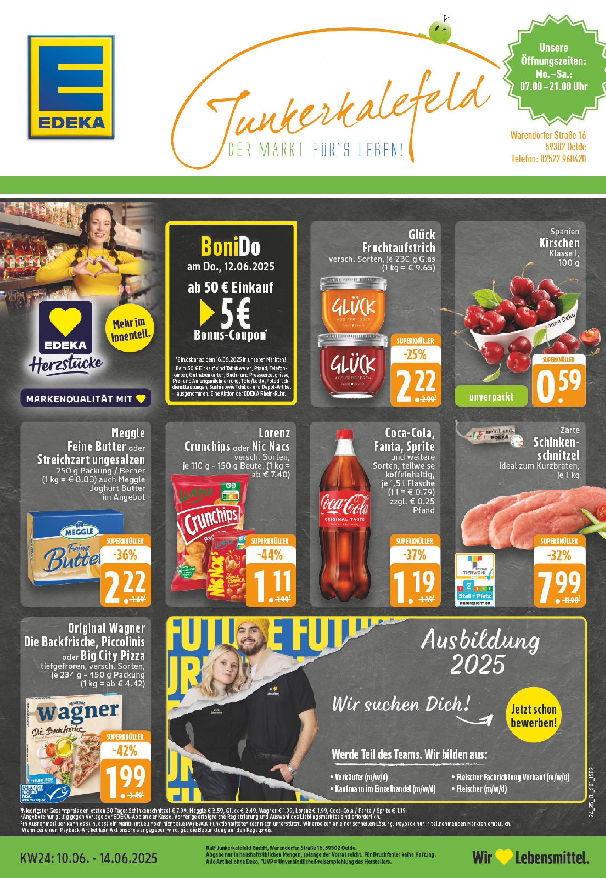 Edeka prospekt Oelde	 (ab 08.06.2025) » Angebote Online | Seite: 1 | Produkte: Sprite, Joghurt, Schnitzel, Uhr