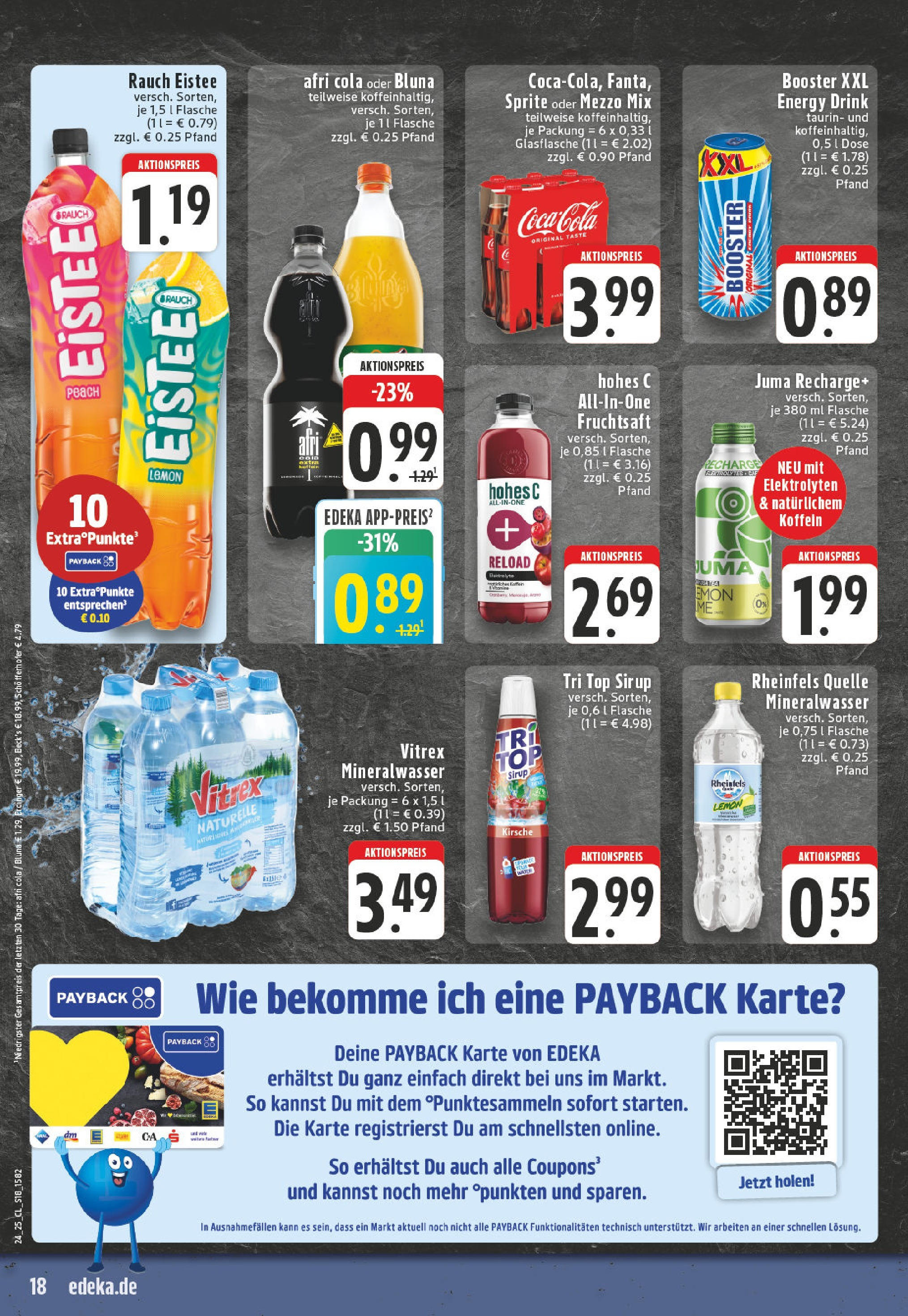 Edeka prospekt Oelde	 (ab 08.06.2025) » Angebote Online | Seite: 18 | Produkte: Top, Sprite, Fruchtsaft, Rheinfels quelle