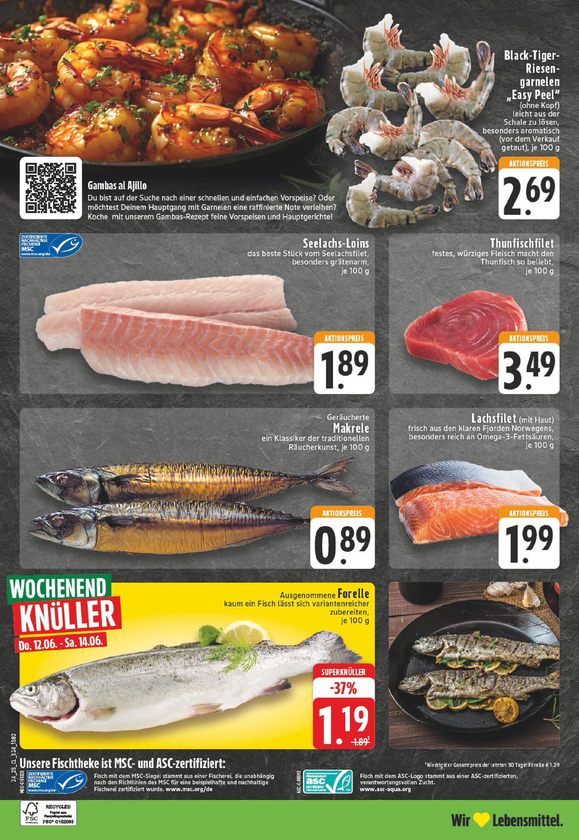 Edeka prospekt Oelde	 (ab 08.06.2025) » Angebote Online | Seite: 24 | Produkte: Thunfisch, Garnelen, Fisch, Fleisch