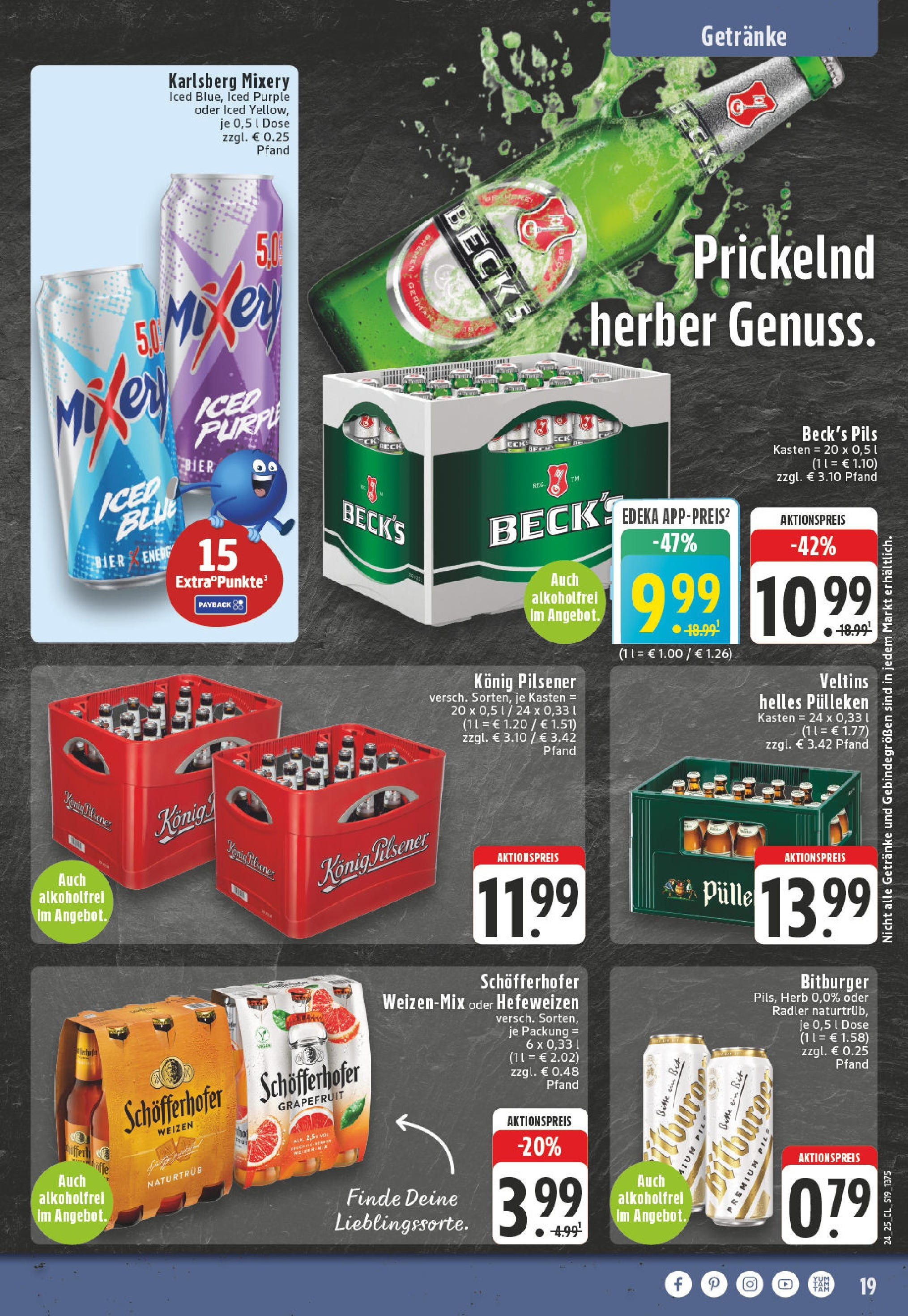 Edeka prospekt Witten-Herbede	 (ab 08.06.2025) » Angebote Online | Seite: 19 | Produkte: Helles pulleken, Mixer, Bier, Veltins