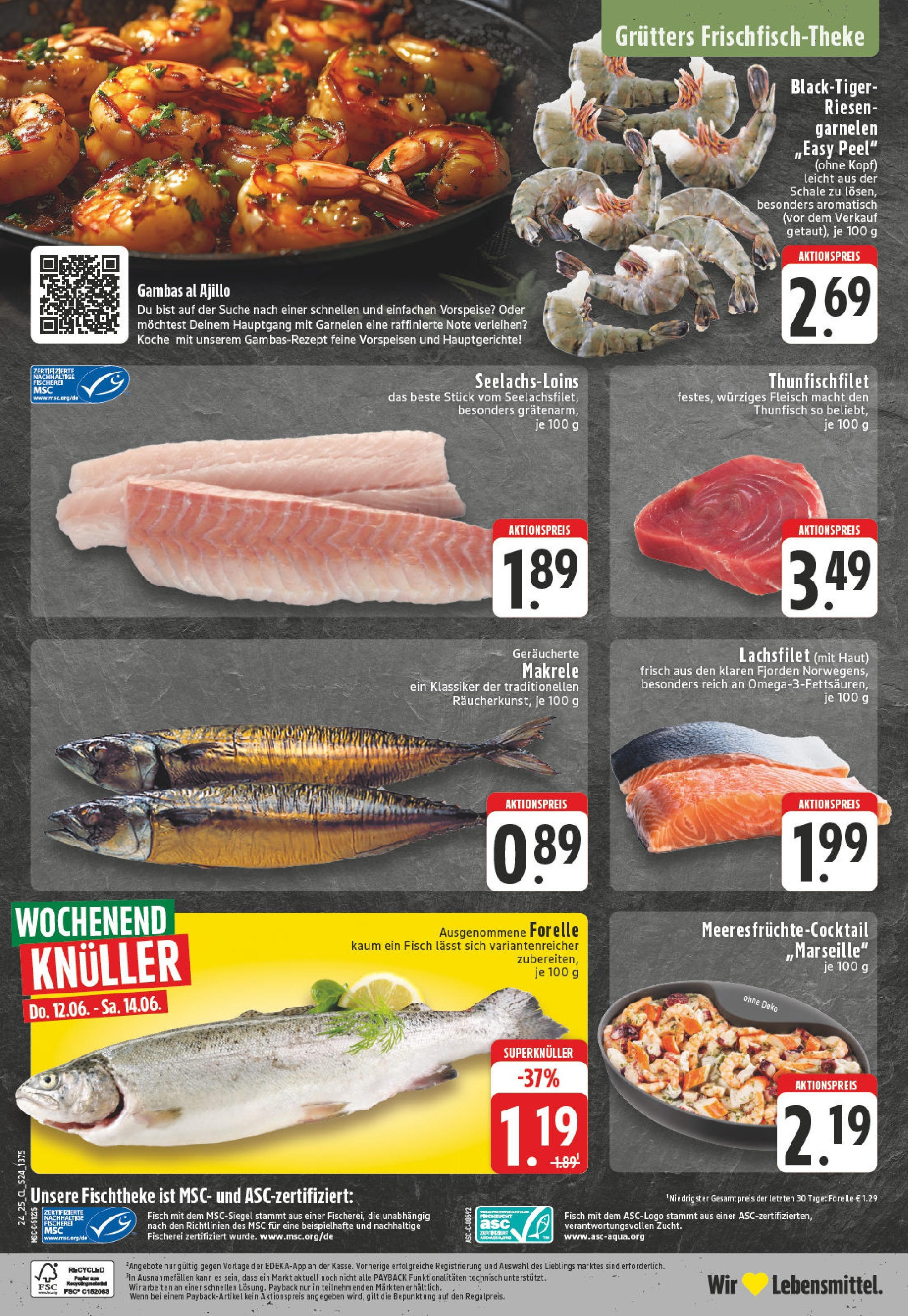 Edeka prospekt Witten-Herbede	 (ab 08.06.2025) » Angebote Online | Seite: 24 | Produkte: Thunfisch, Garnelen, Fisch, Fleisch