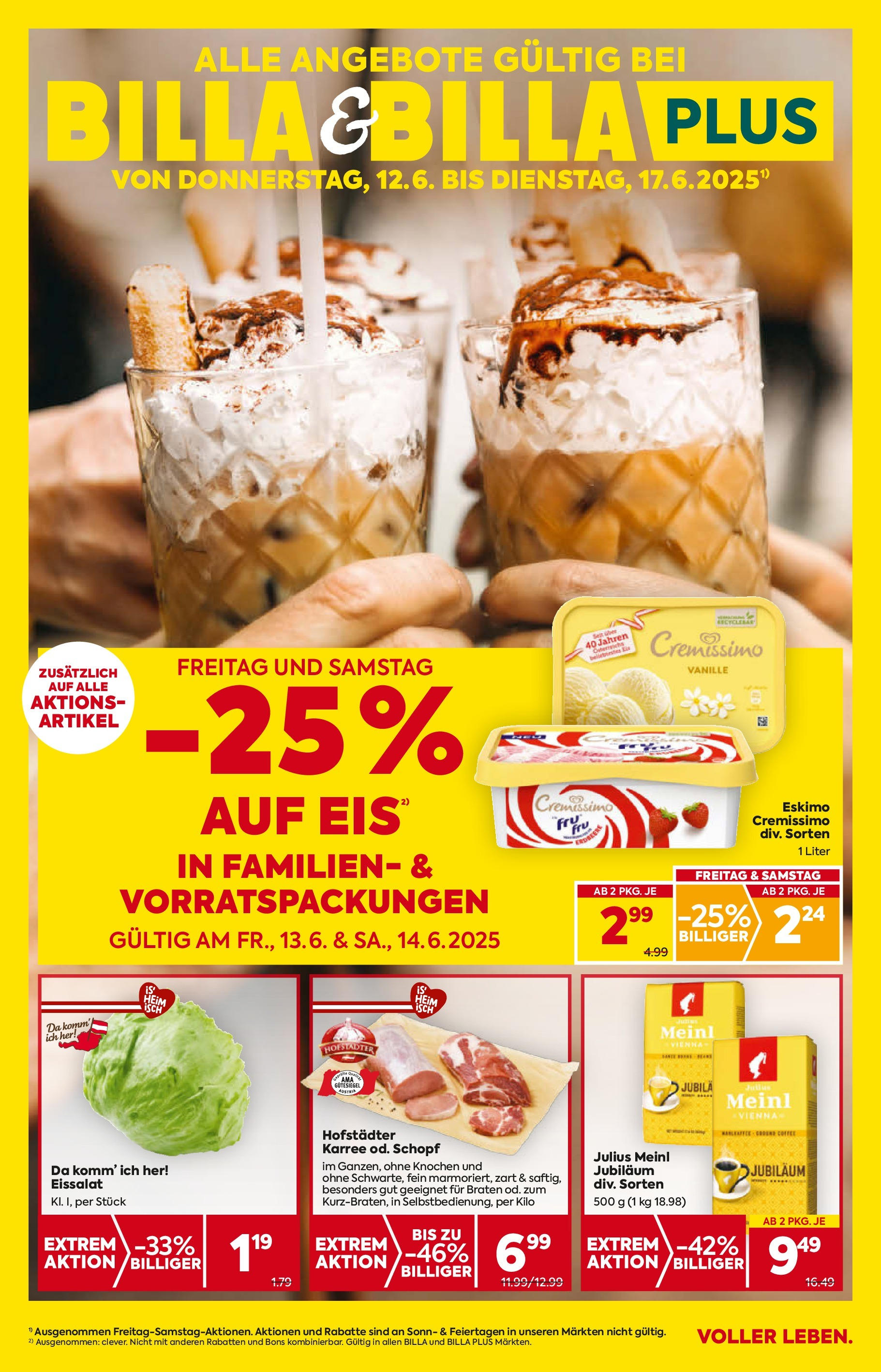 Billa - BILLA: Flugblatt gültig bei BILLA & BILLA PLUS ab 11.06.2025 - Angebote, Prospekt | Seite: 1 | Produkte: Eis