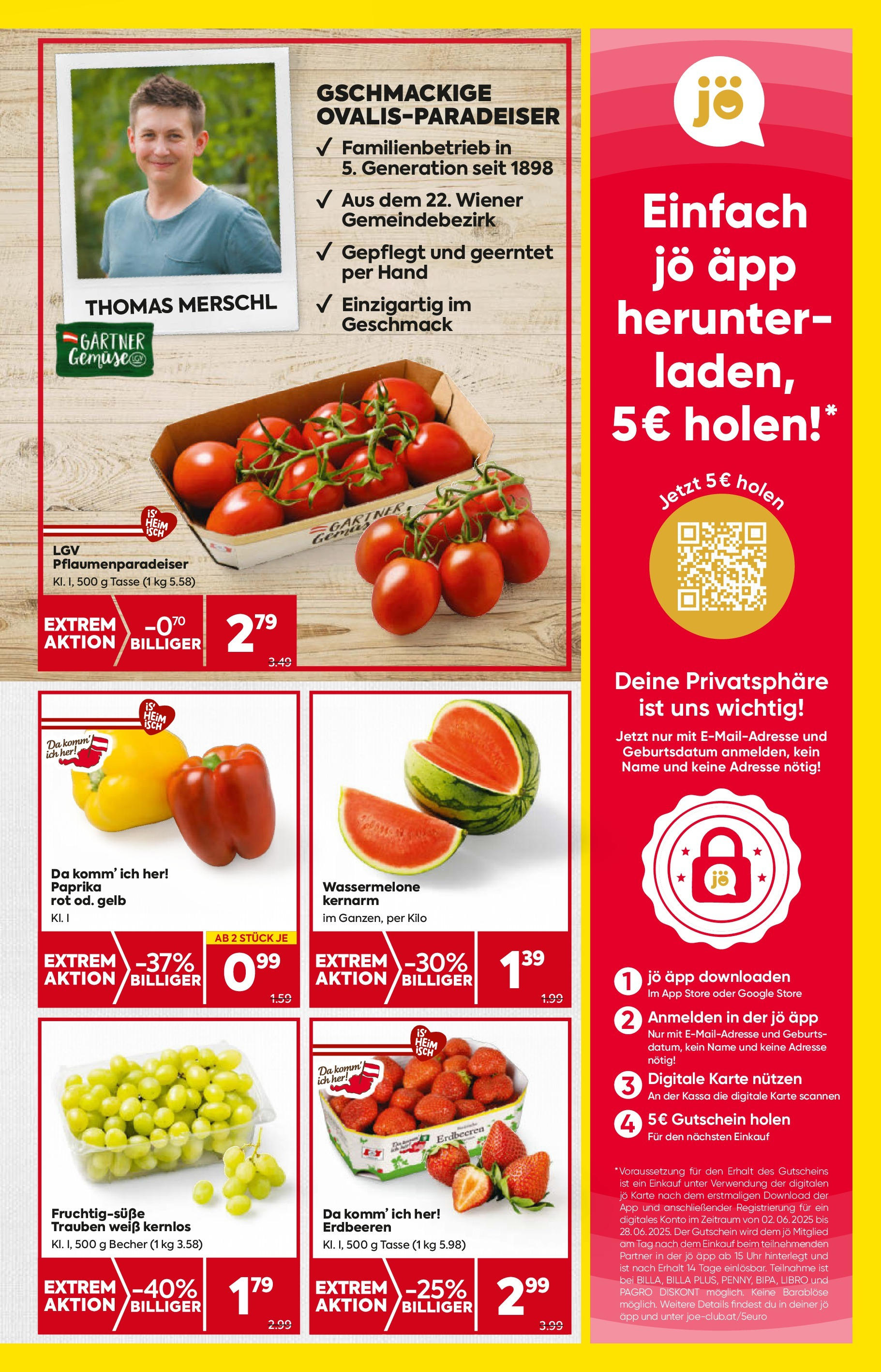 Billa - BILLA: Flugblatt gültig bei BILLA & BILLA PLUS ab 11.06.2025 - Angebote, Prospekt | Seite: 3 | Produkte: Erdbeeren, Wassermelone, Uhr