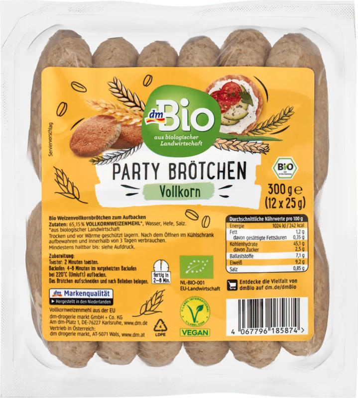 dmBio Party Brötchen Vollkorn