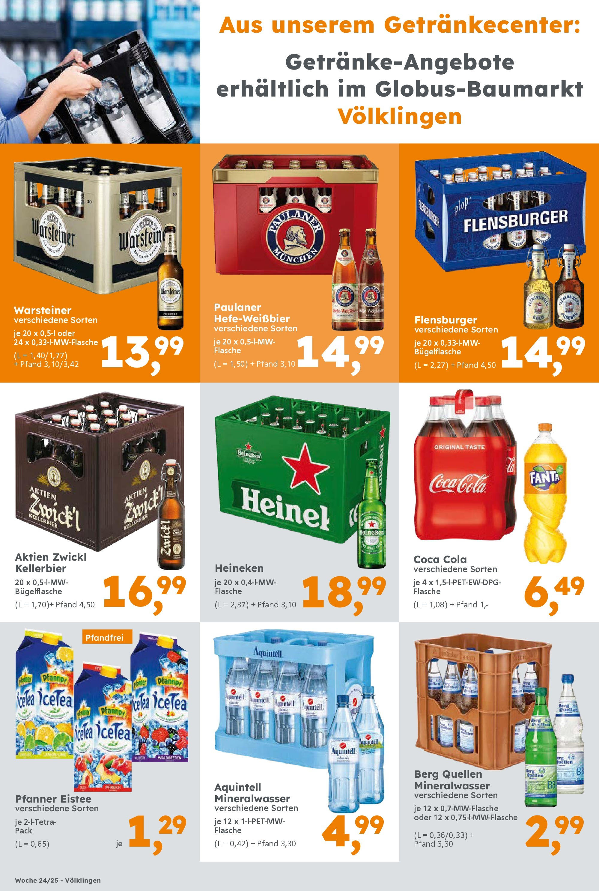 Globus Baumarkt prospekt Saarbrücken	 (ab 10.06.2025) zum Blättern | Seite: 16 | Produkte: Coca cola, Cola, Pfanner eistee, Paulaner