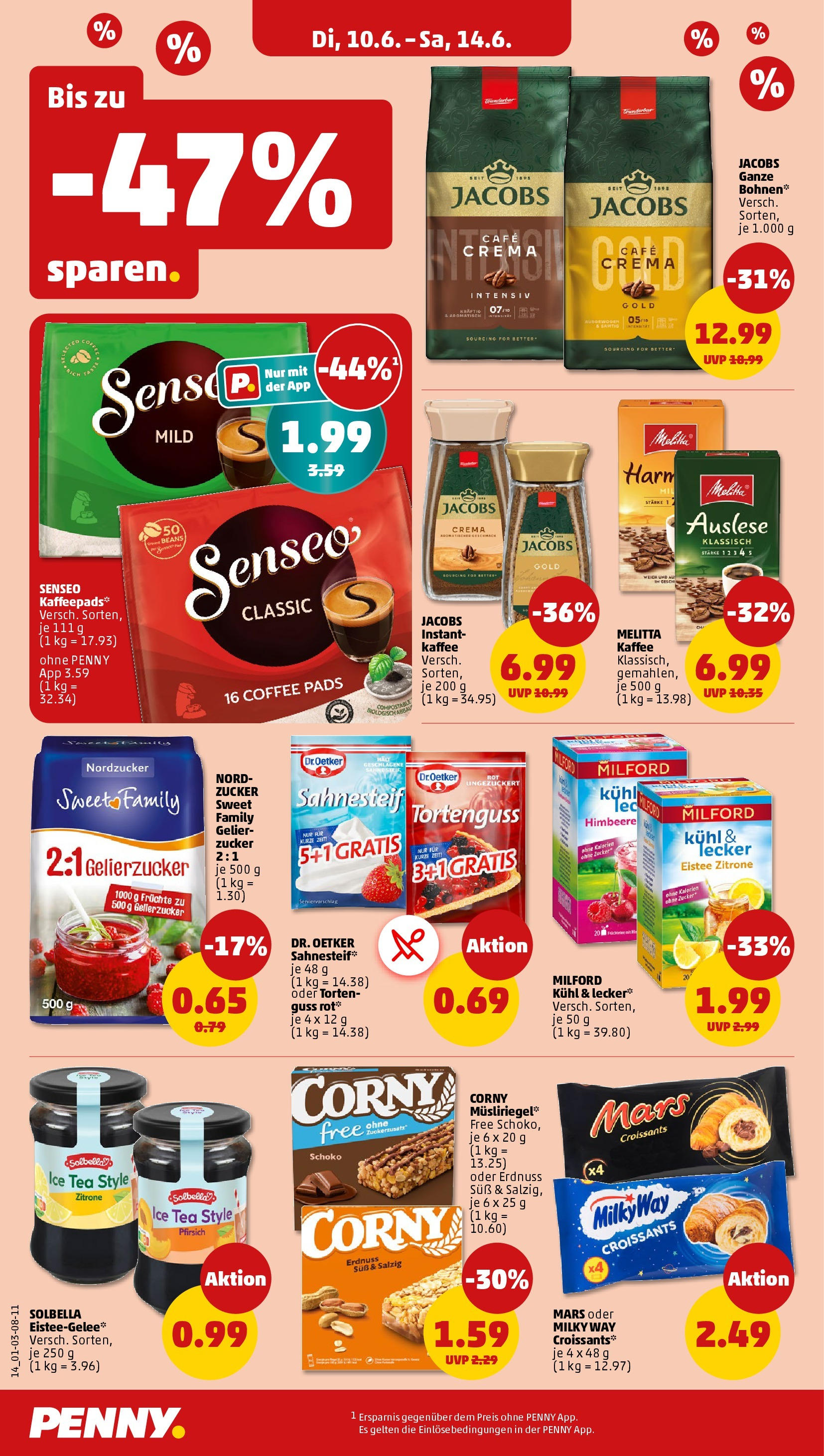 Penny prospekt Bremen (ab 10.06.2025) » Angebote Online | Seite: 16 | Produkte: Kaffeepads, Gelierzucker, Melitta kaffee, Zucker