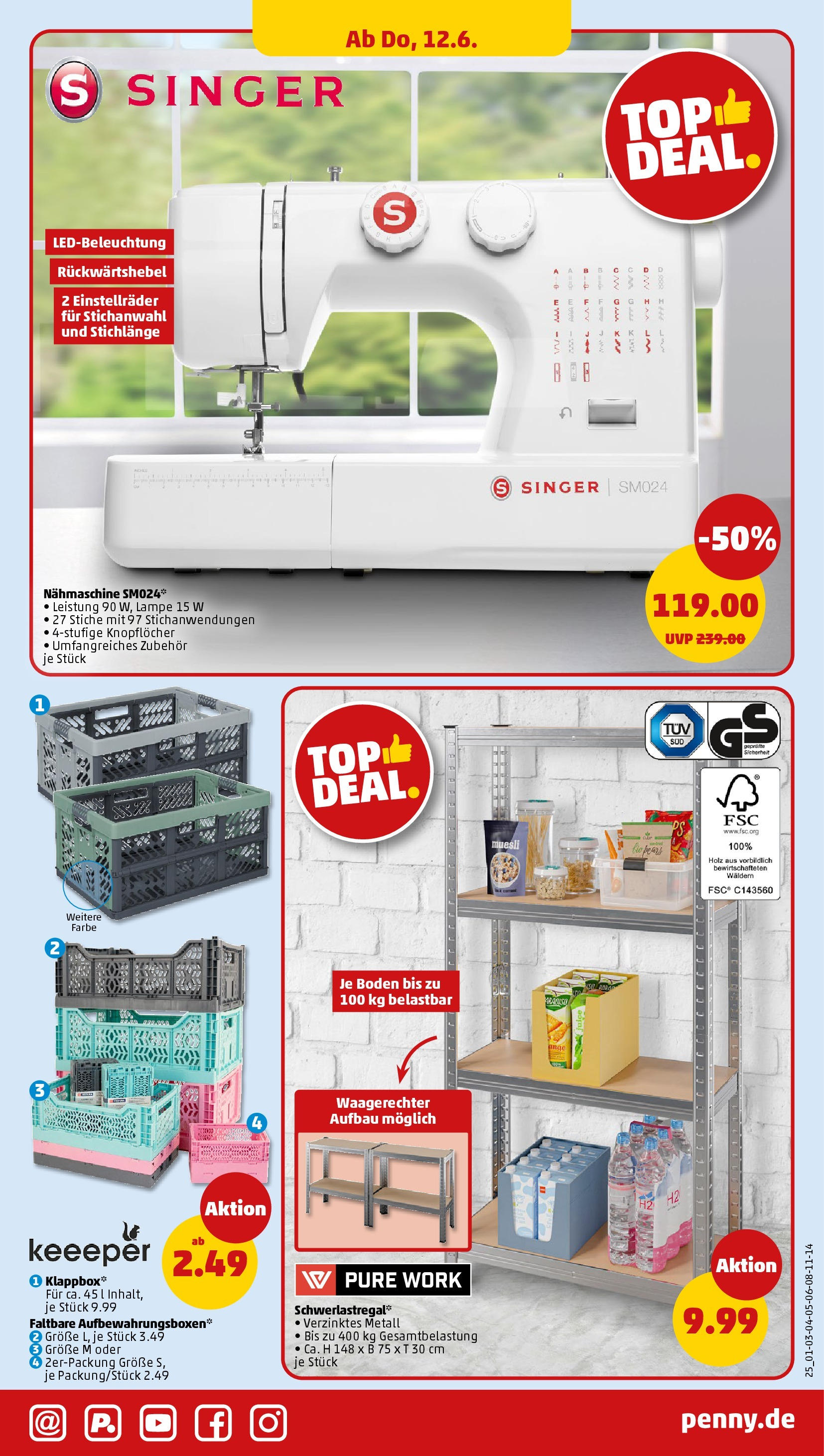 Penny prospekt Bremen (ab 10.06.2025) » Angebote Online | Seite: 27 | Produkte: Nähmaschine, Box, Lampe