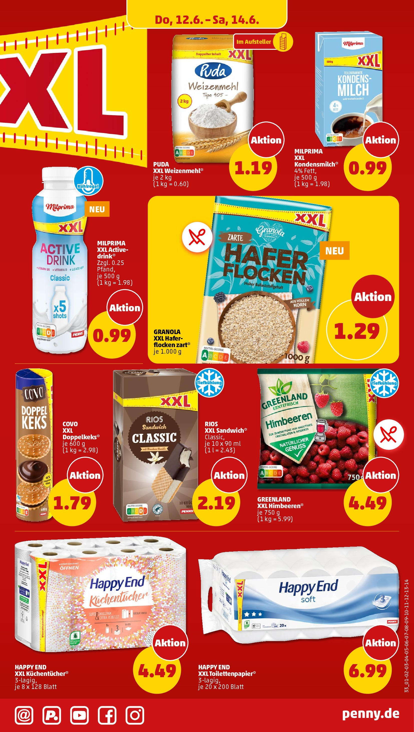 Penny prospekt Bremen (ab 10.06.2025) » Angebote Online | Seite: 35 | Produkte: Milch, Bourbon, Flocken, Toilettenpapier