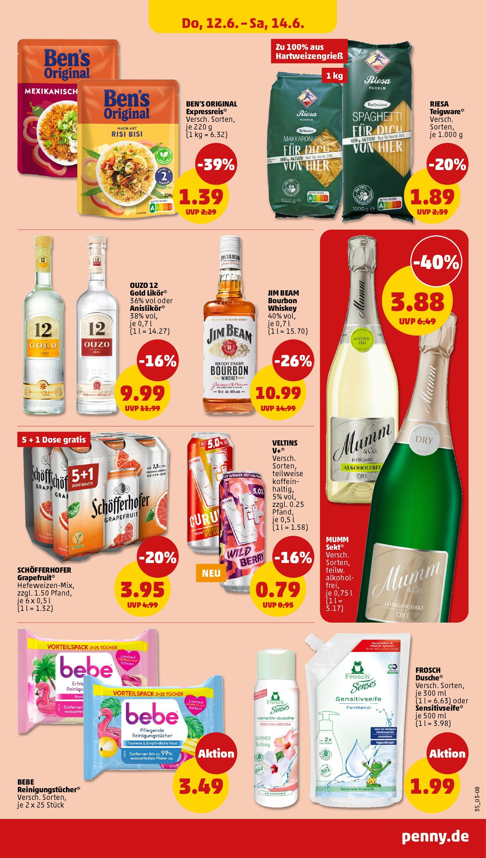 Penny prospekt Bremen (ab 10.06.2025) » Angebote Online | Seite: 37 | Produkte: Mumm sekt, Ouzo, Dusche, Veltins