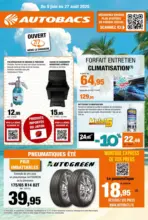 Autobacs PNEUMATIQUES ÉTÉ - au 27.08.2025