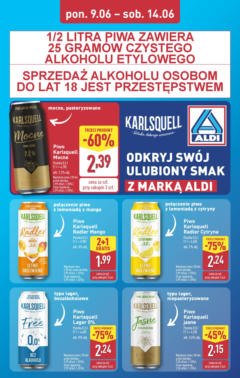 Pogląd oferty "Aldi Gazetka - Promocja piwo" - ważna od 09.06.2025