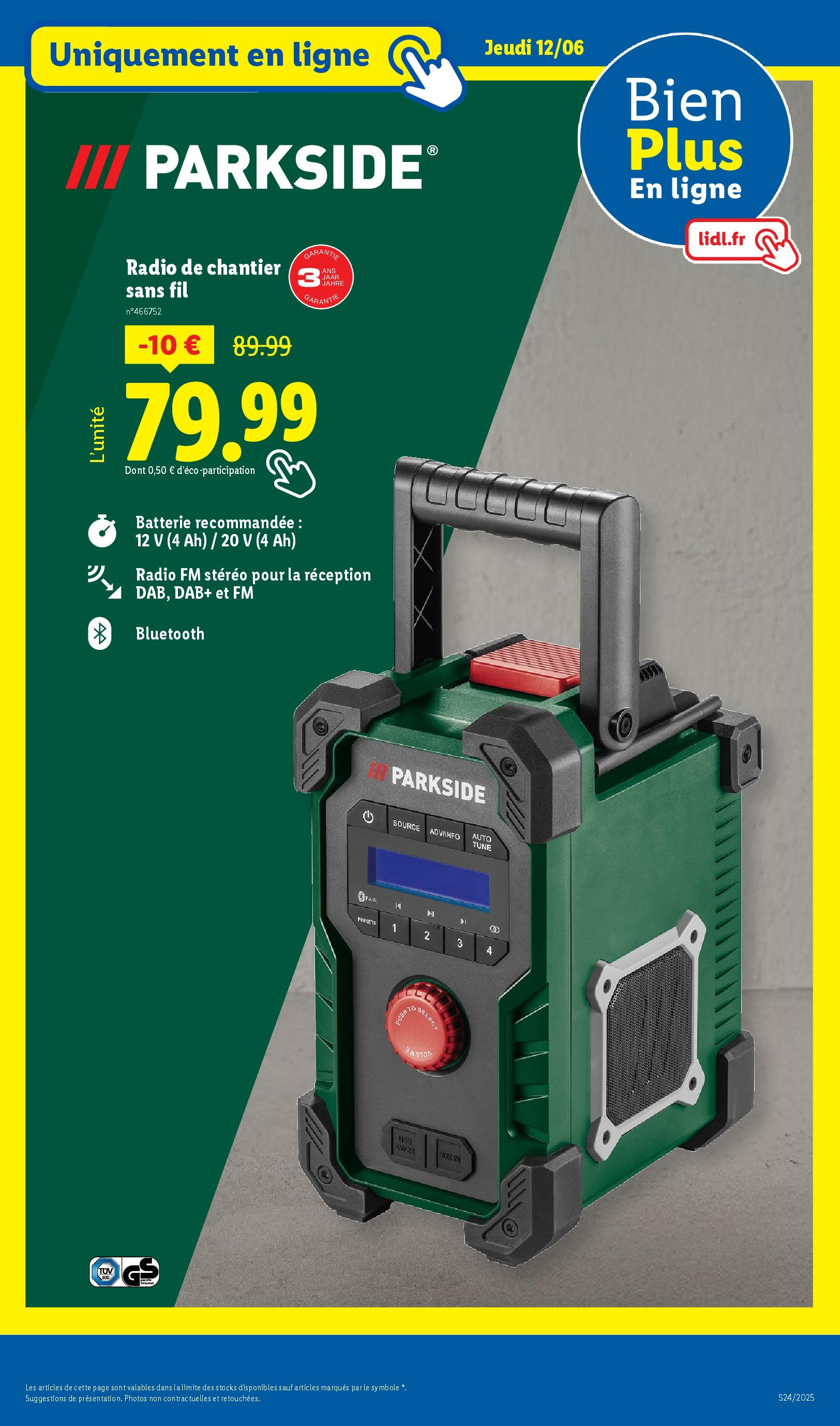 Catalogue LIDL du 12/06/2025 | Promo prospectus en ligne | Page: 39 | Produits: Radio, Batterie, Radio de chantier Catalogue LIDL du 12/06/2025 | Promo prospectus en ligne | Page: 39 | Produits: Radio, Batterie, Radio de chantier