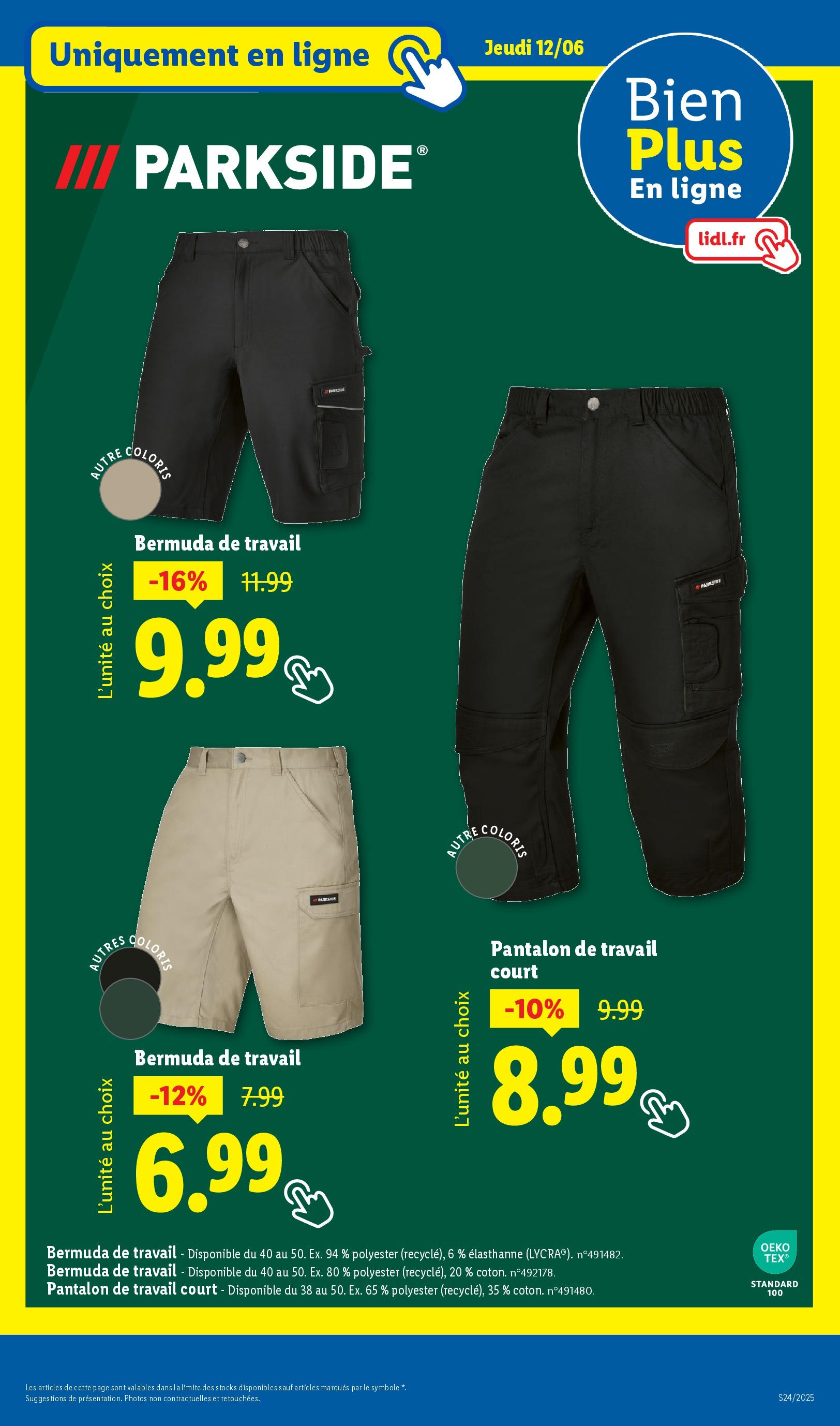 Catalogue LIDL du 12/06/2025 | Promo prospectus en ligne | Page: 41 | Produits: Bermuda, Pantalon, Pantalon de travail Catalogue LIDL du 12/06/2025 | Promo prospectus en ligne | Page: 41 | Produits: Bermuda, Pantalon, Pantalon de travail