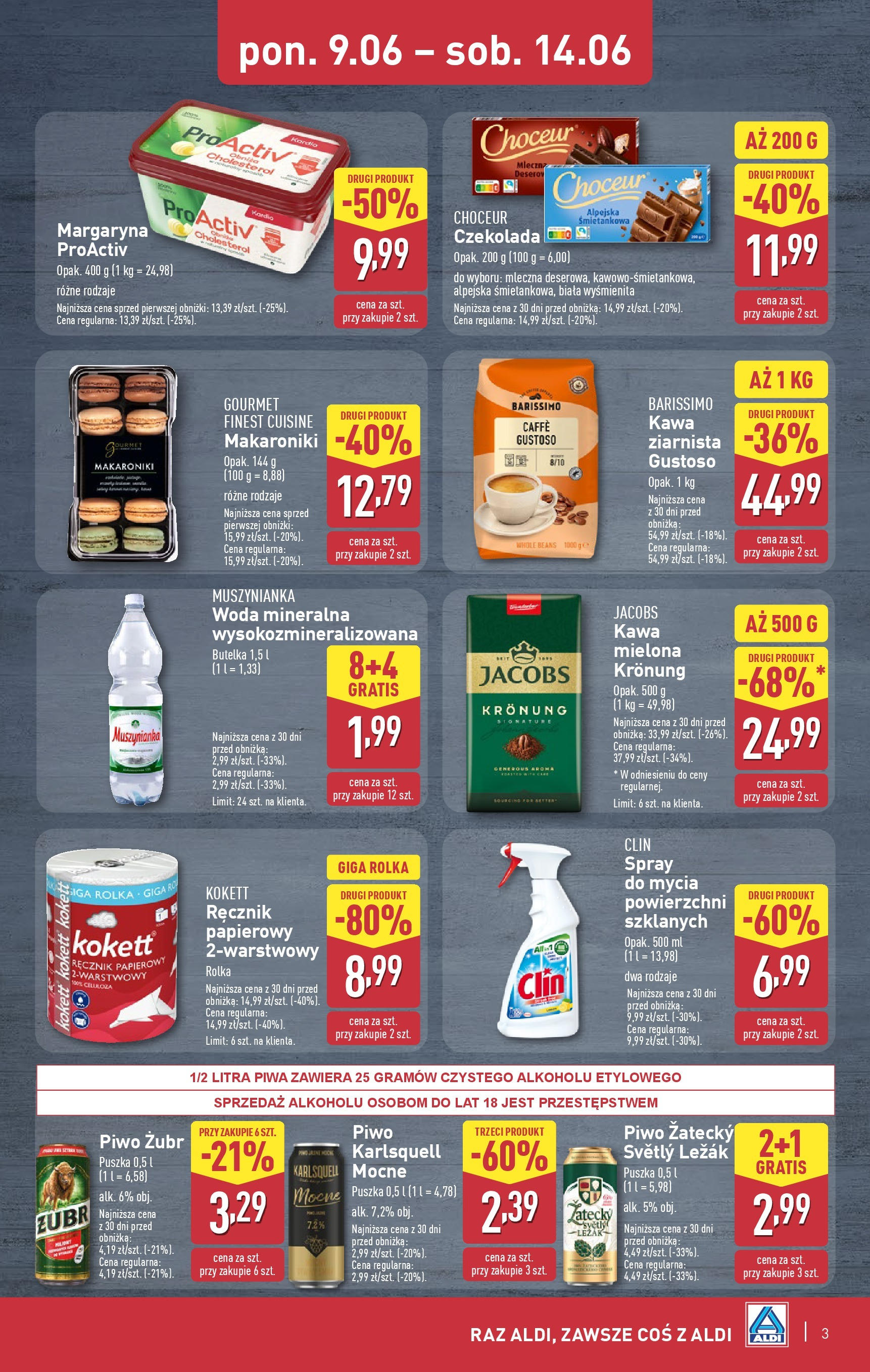 Aldi Gazetka - Okazje na weekend od 12.06.2025 - Ulotka PDF, promocje | Strona: 3 | Produkty: Kawa ziarnista, Leżak, Czekolada, Ręcznik papierowy