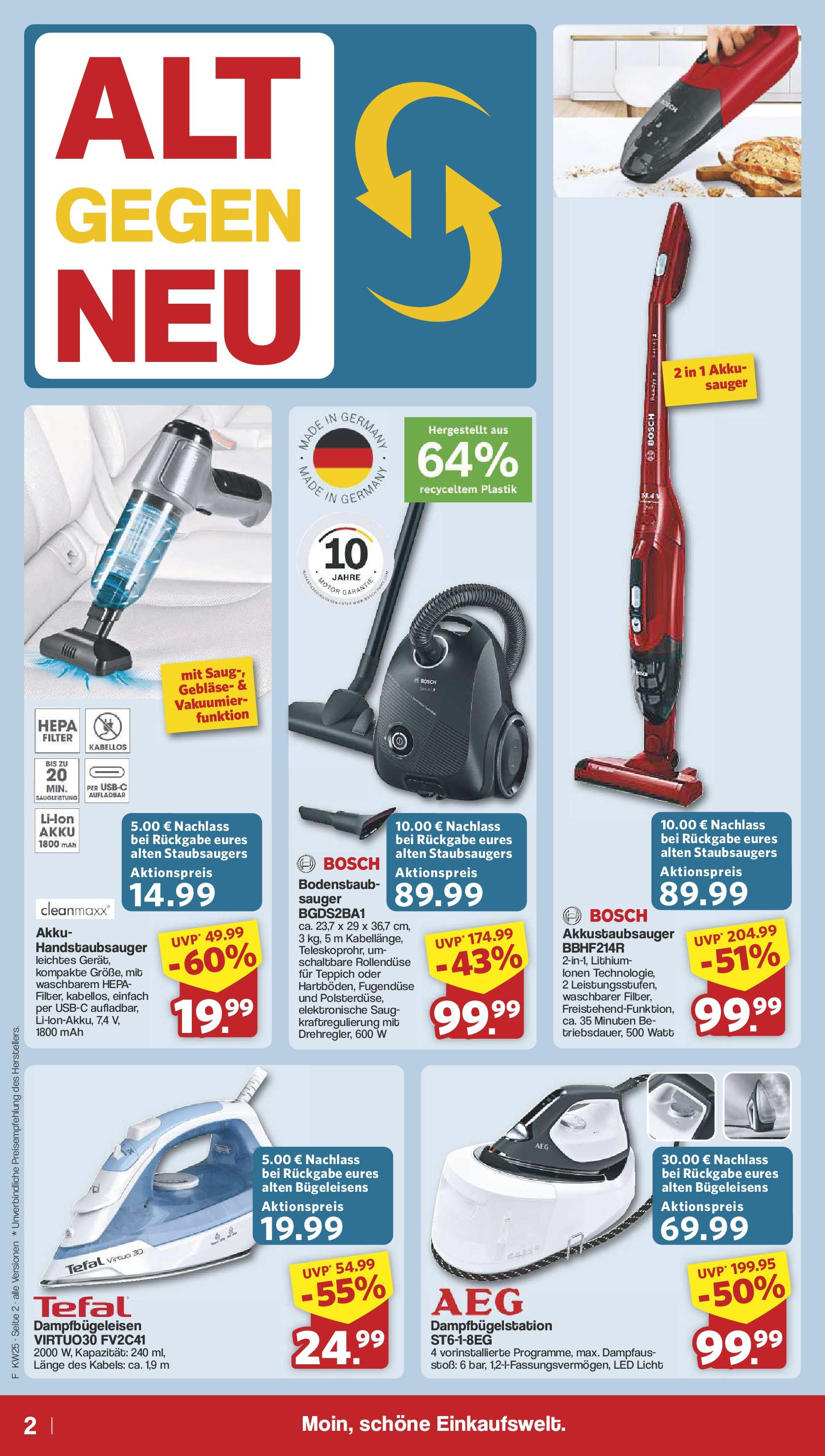 Famila Nordwest - Famila: Einleger (ab 16.06.2025) zum Blättern | Seite: 2 | Produkte: Bosch, AEG, Teppich