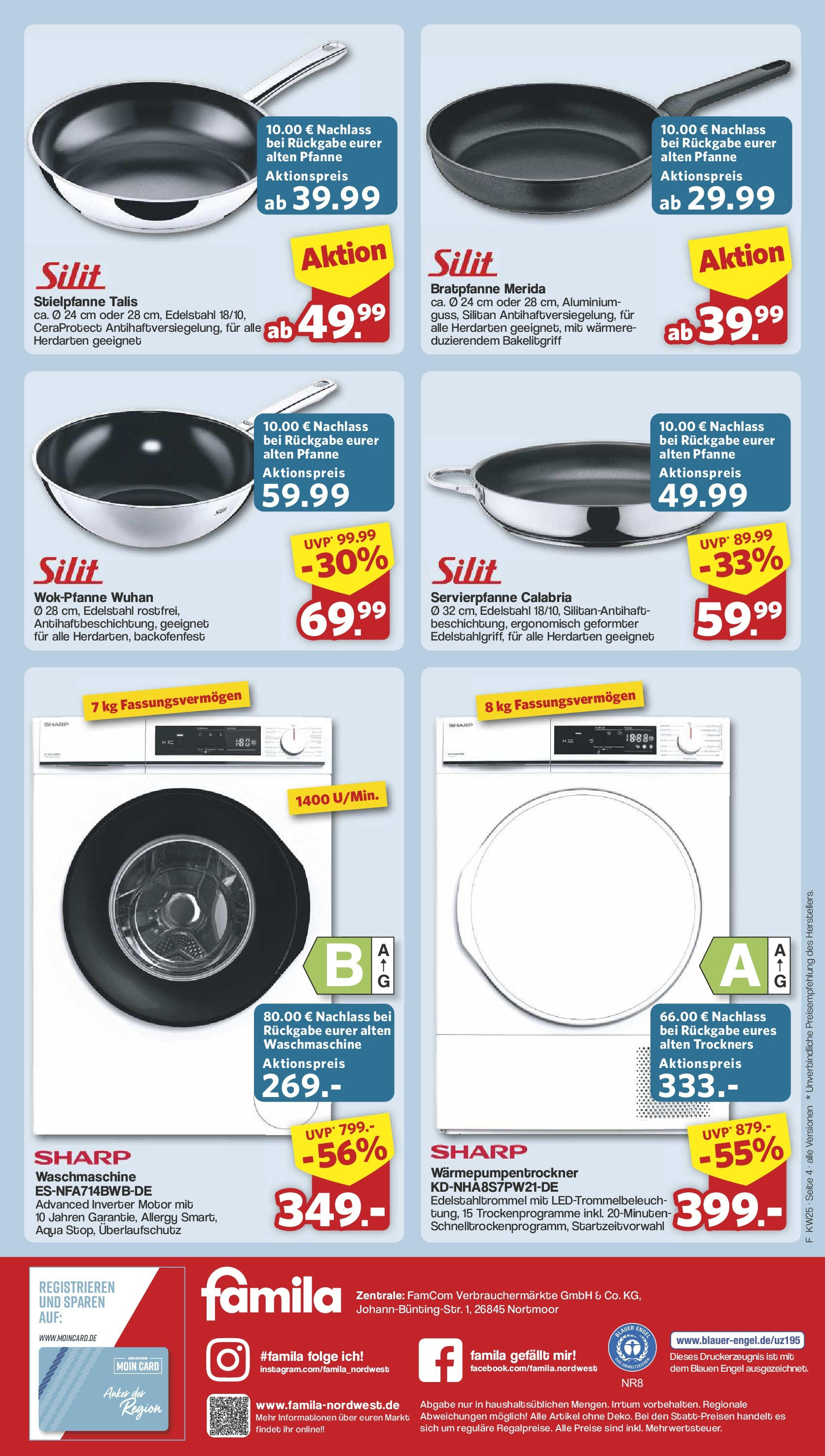 Famila Nordwest - Famila: Einleger (ab 16.06.2025) zum Blättern | Seite: 4 | Produkte: Waschmaschine, Wok