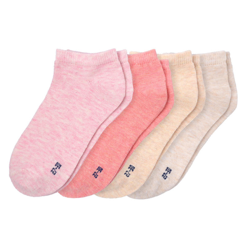 4 Paar Mädchen Sneaker-Socken meliert