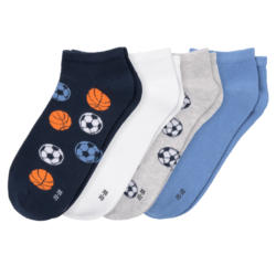4 Paar Jungen Sneaker-Socken mit Ball-Motiven