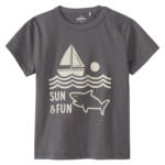 Ernsting's family Baby T-Shirt mit Flockprint - bis 18.06.2025