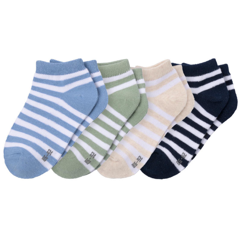 4 Paar Baby Sneaker-Socken mit Streifen